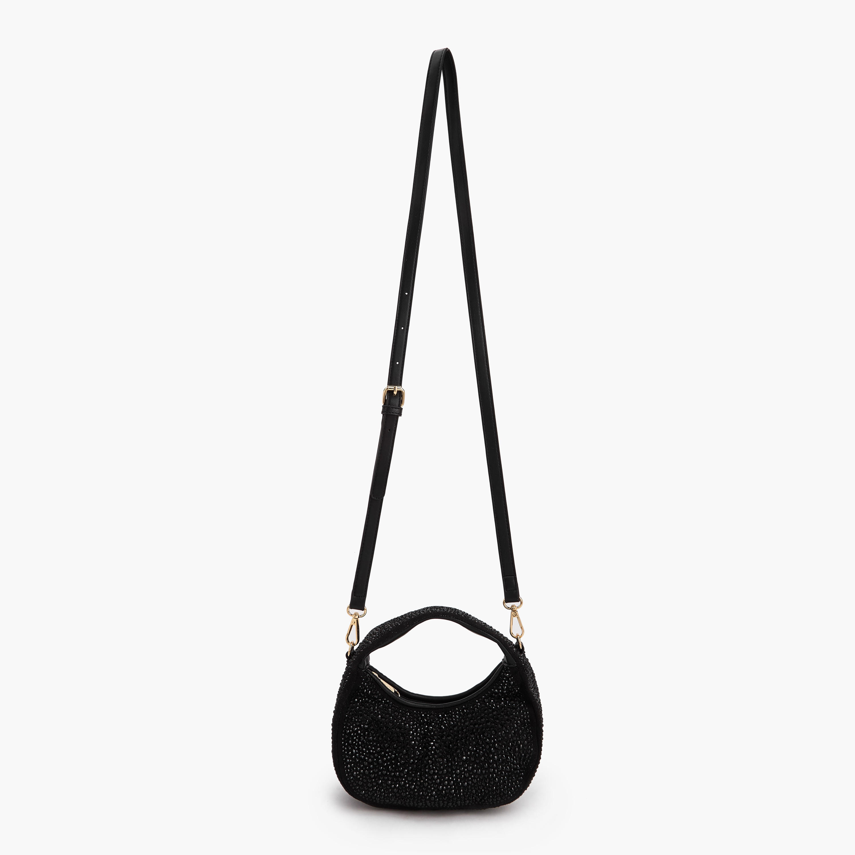 Paprika Diamante Embellished Shoulder Bag with Zip Closure-women-bagsandwallets-handbags-image-2