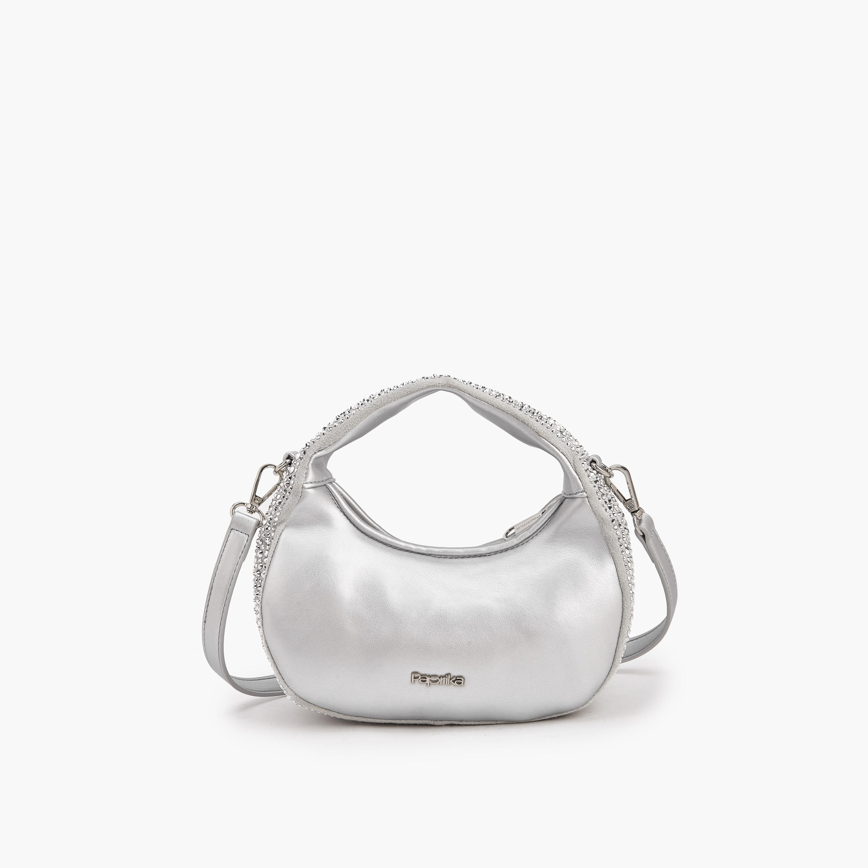 Paprika Diamante Embellished Shoulder Bag with Zip Closure-women-bagsandwallets-handbags-image-6
