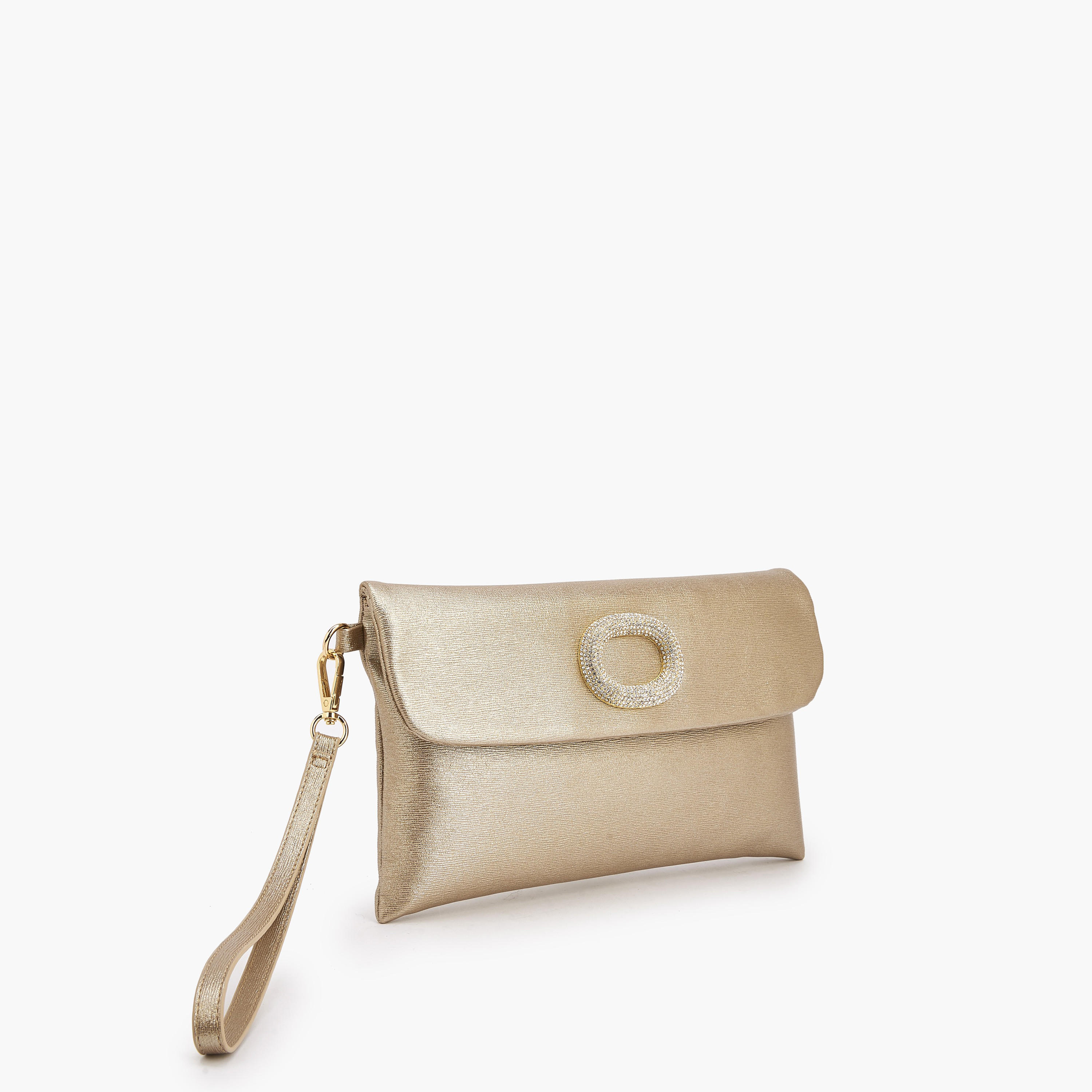 Paprika Textured Clutch with Detachable Wristlet Strap-women-bagsandwallets-handbags-image-4