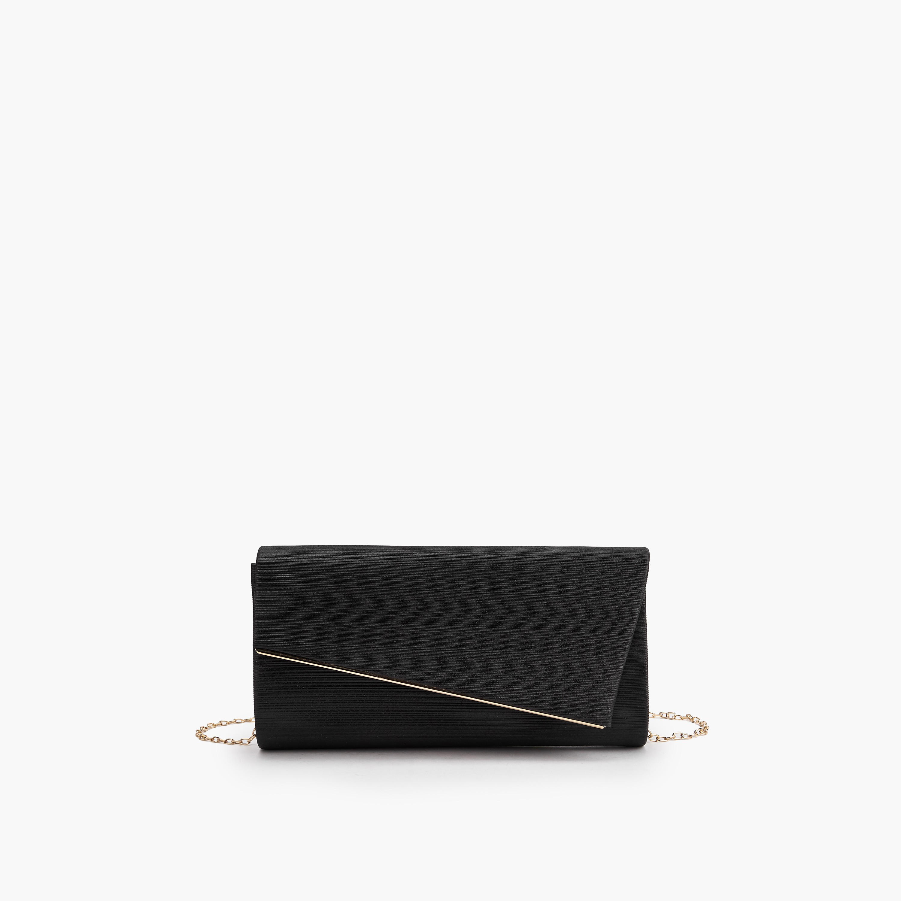 Paprika Textured Clutch with Detachable Chain Strap-women-bagsandwallets-handbags-image-1