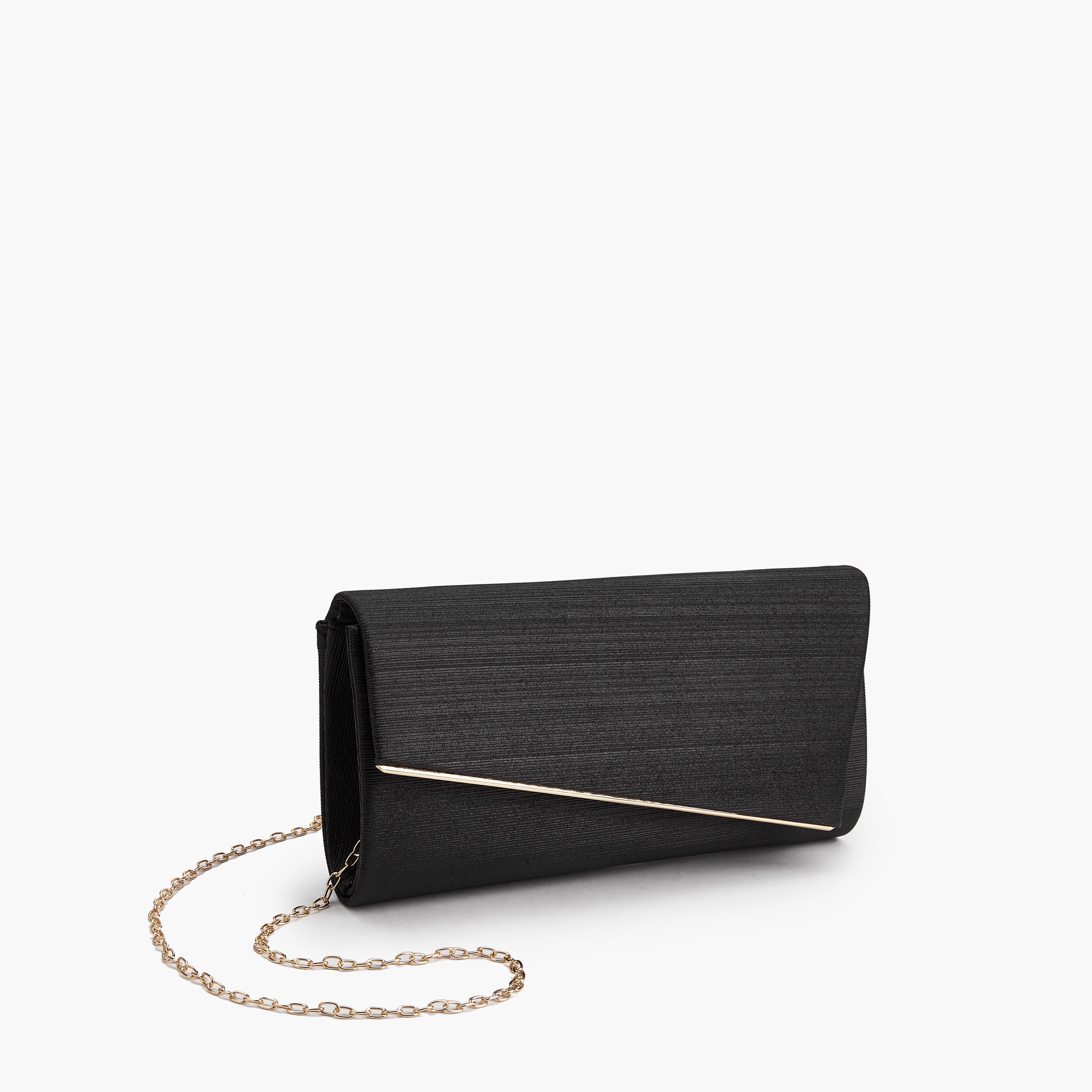 Paprika Textured Clutch with Detachable Chain Strap-women-bagsandwallets-handbags-image-3