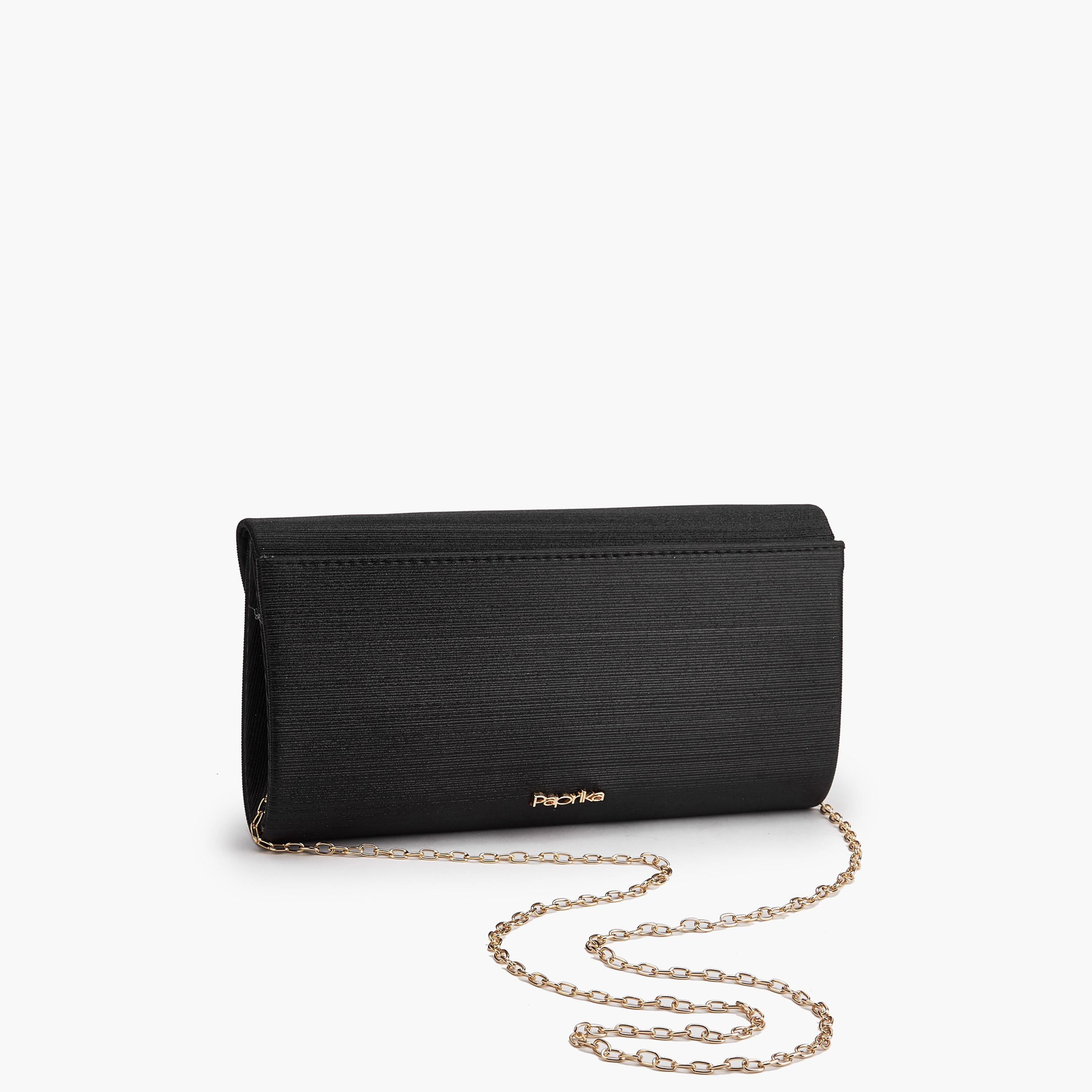 Paprika Textured Clutch with Detachable Chain Strap-women-bagsandwallets-handbags-image-5