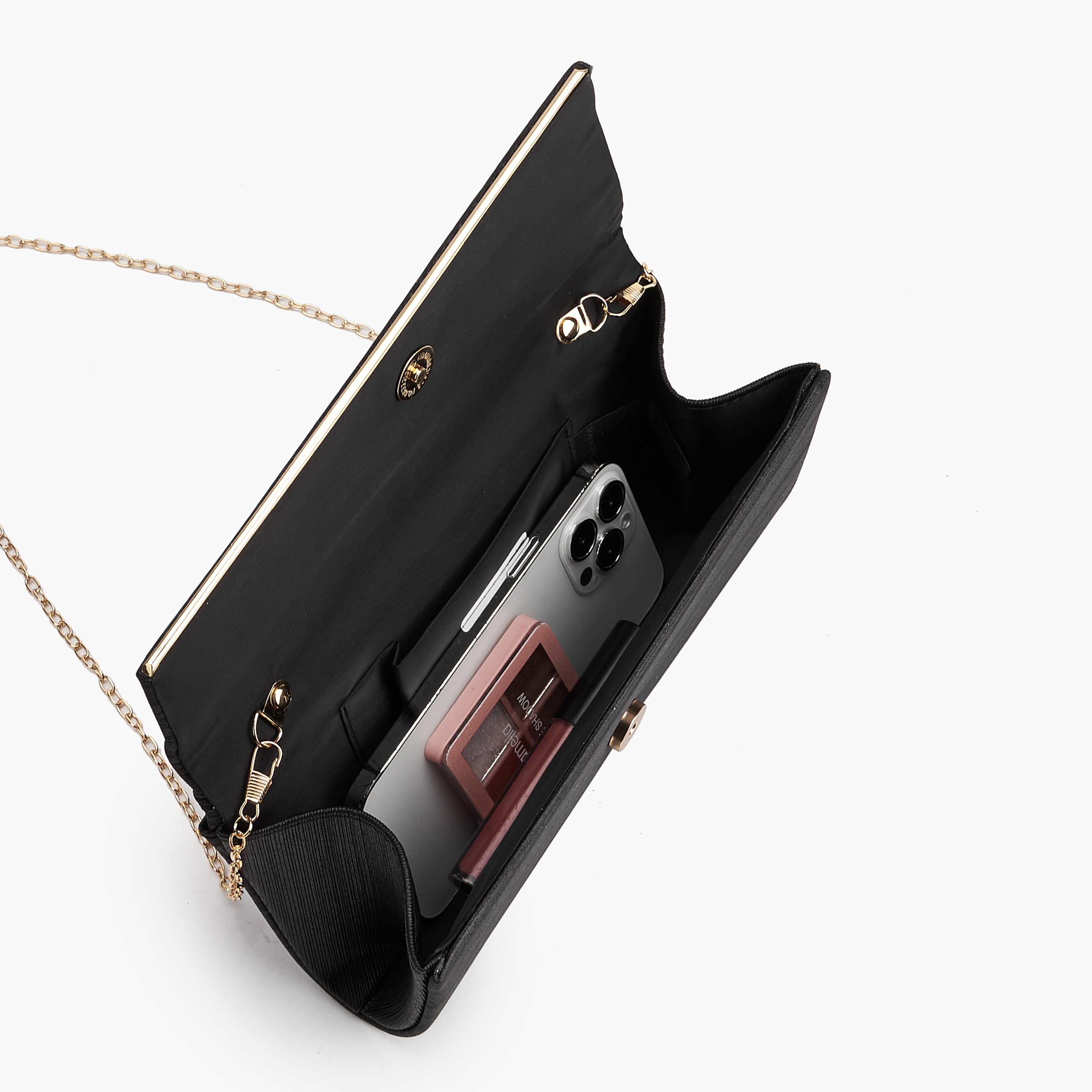 Paprika Textured Clutch with Detachable Chain Strap-women-bagsandwallets-handbags-image-7
