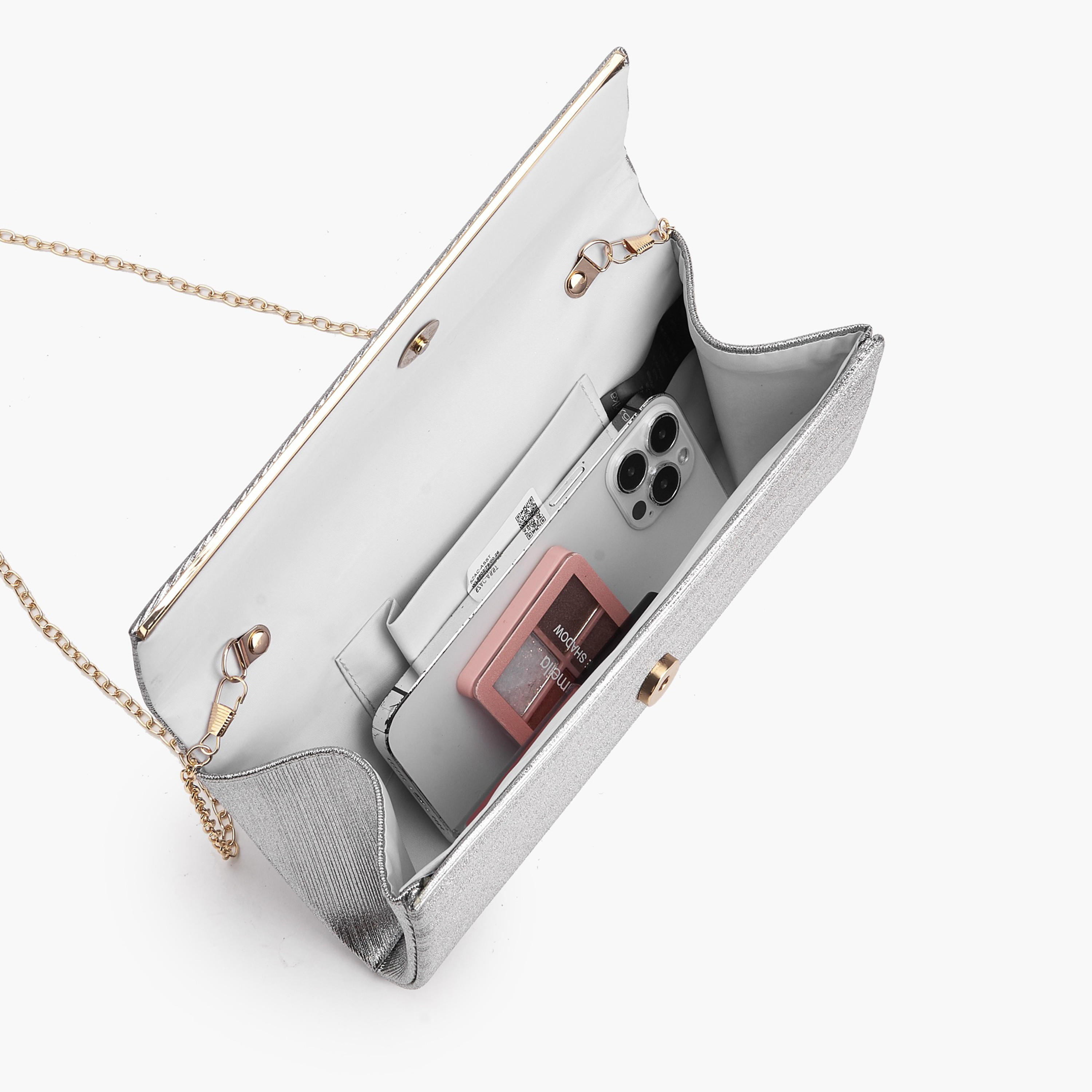 Paprika Textured Clutch with Detachable Chain Strap-women-bagsandwallets-handbags-image-7