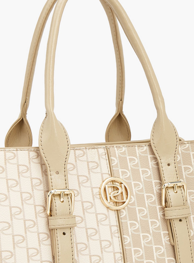 Paprika Monogram Print Tote Bag with Double Handles-women-bagsandwallets-handbags-image-5
