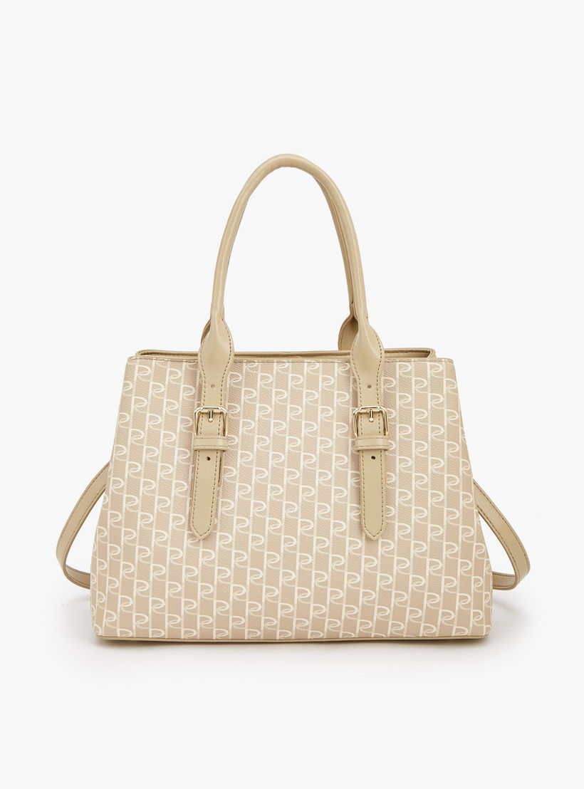 Paprika Monogram Print Tote Bag with Double Handles-women-bagsandwallets-handbags-image-6