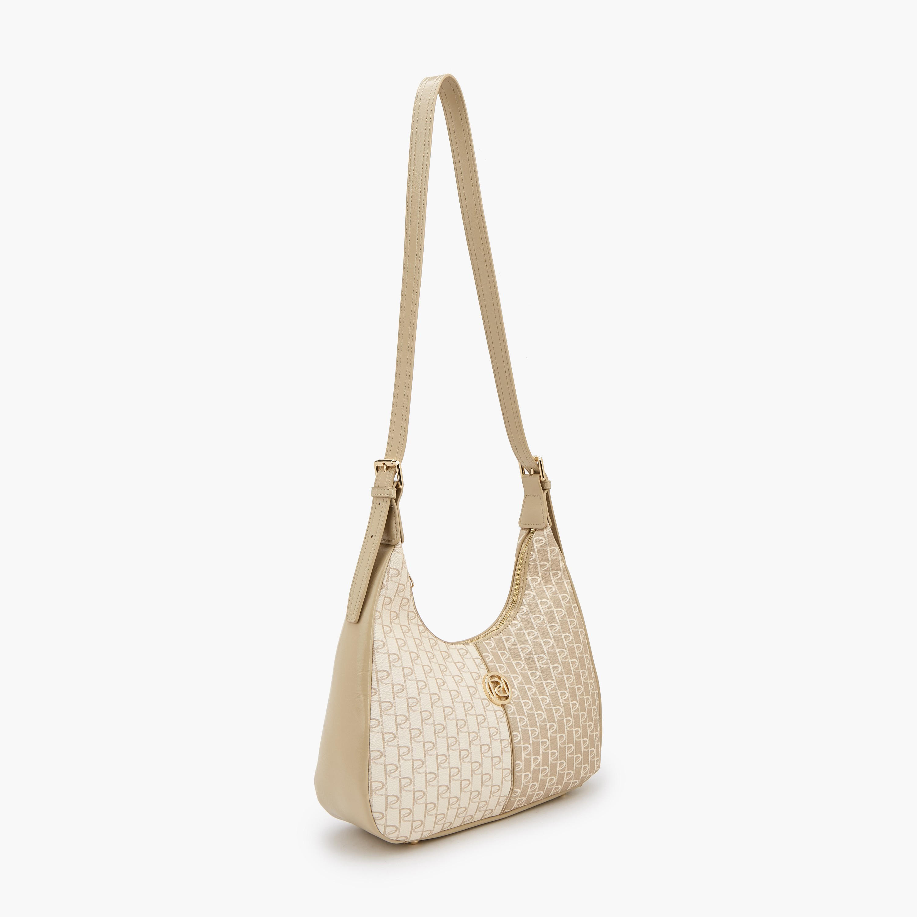 شنطة كتف بطبعات مونوجرام وسحاب إغلاق من بابريكا-women-bagsandwallets-handbags-image-3
