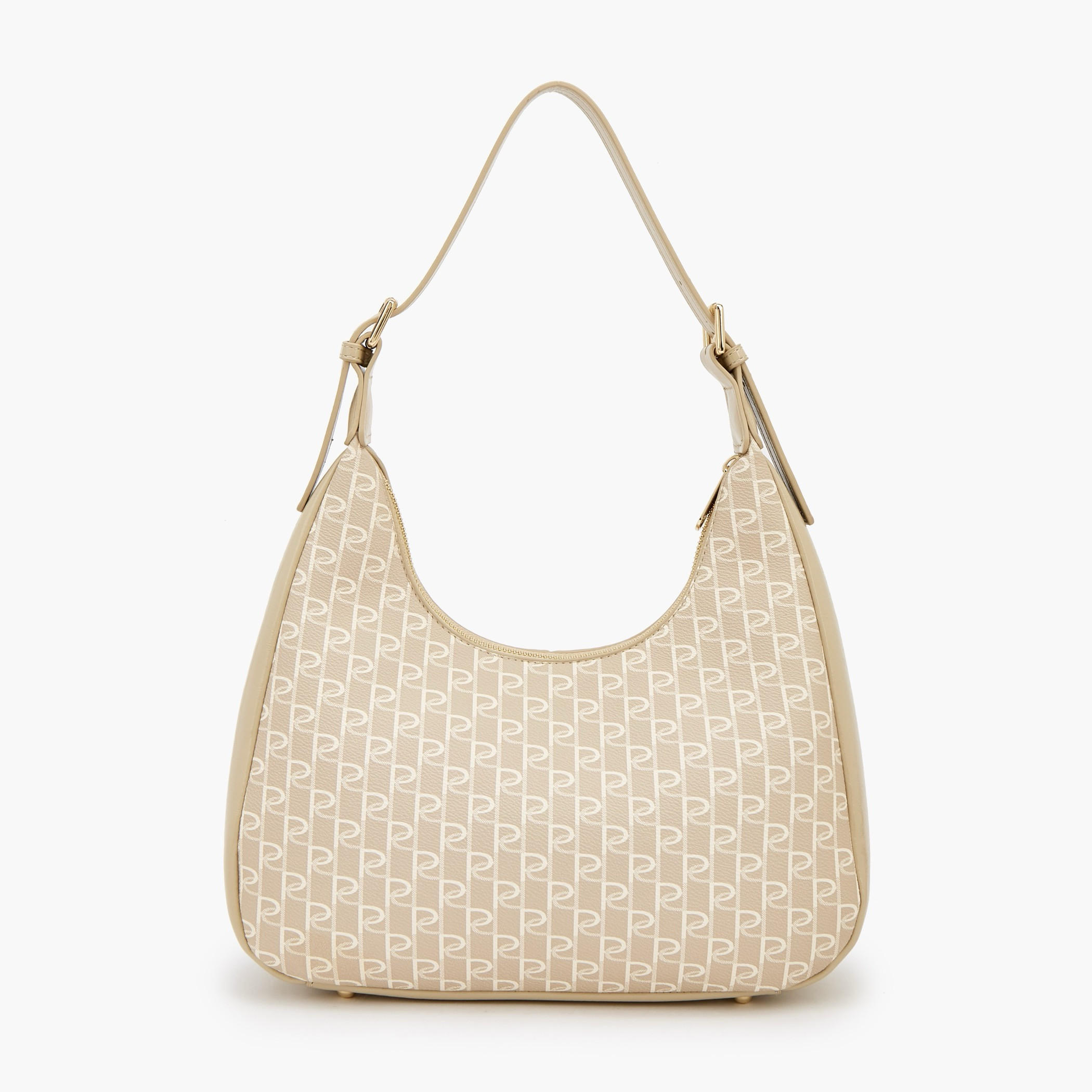 Paprika Monogram Print Shoulder Bag with Zip Closure-women-bagsandwallets-handbags-image-6