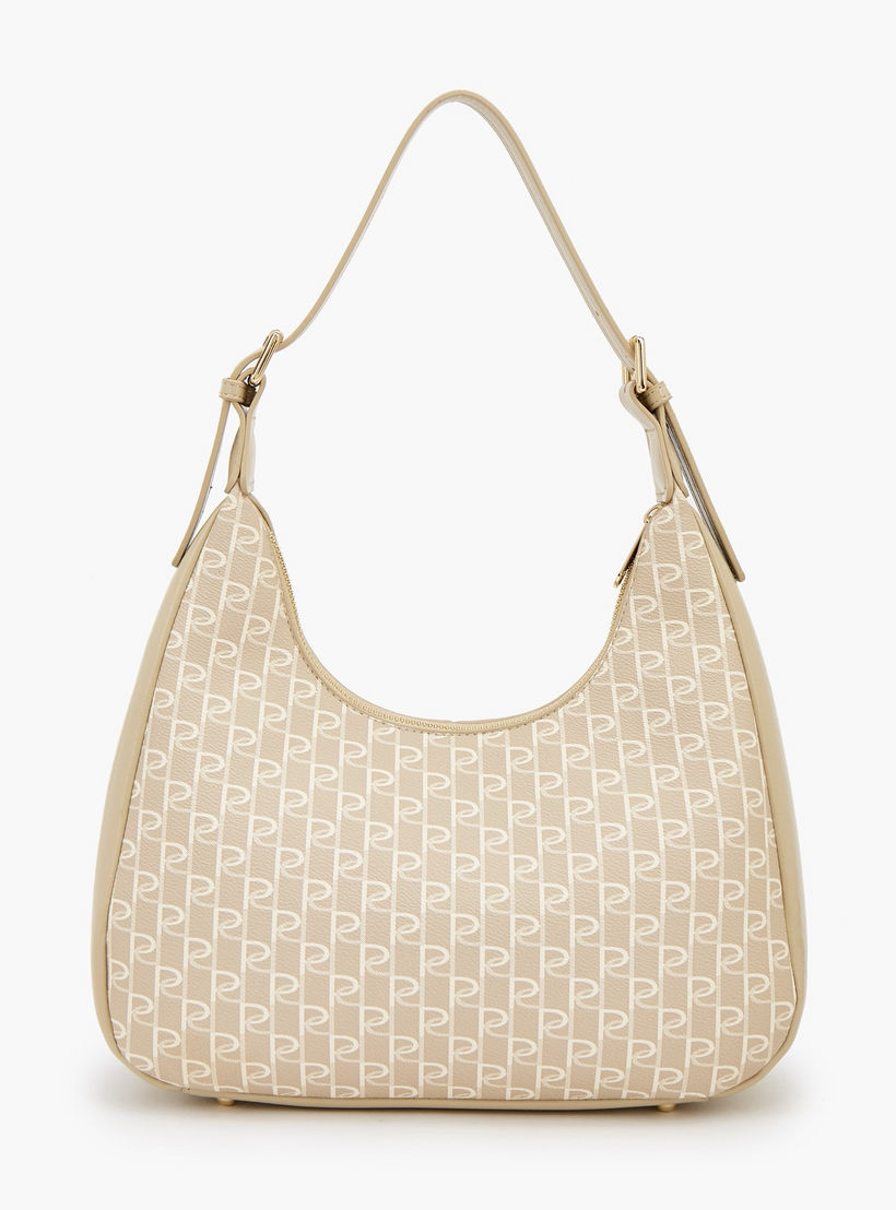 Paprika Monogram Print Shoulder Bag with Zip Closure-women-bagsandwallets-handbags-image-6