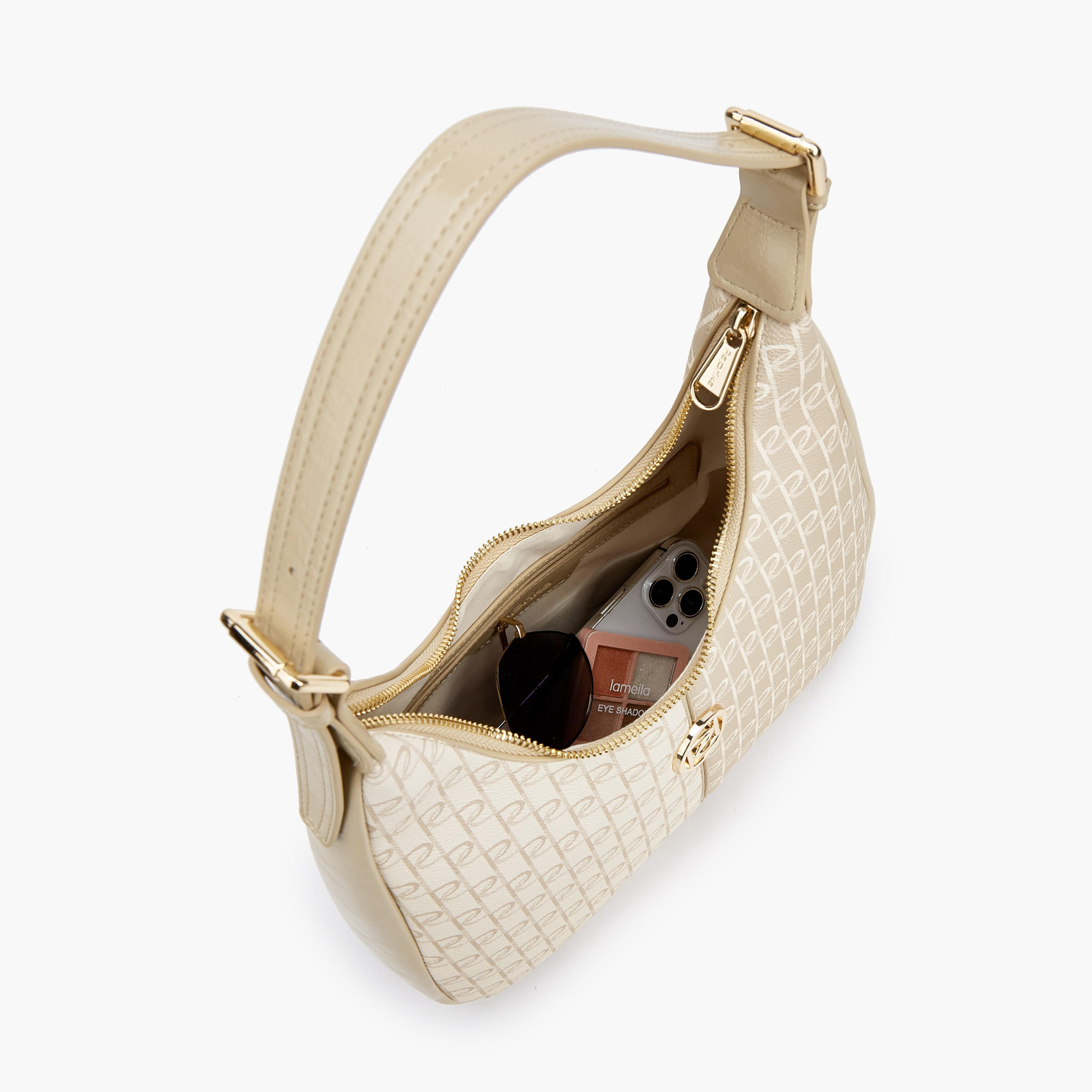 شنطة كتف بطبعات مونوجرام وسحاب إغلاق من بابريكا-women-bagsandwallets-handbags-image-8
