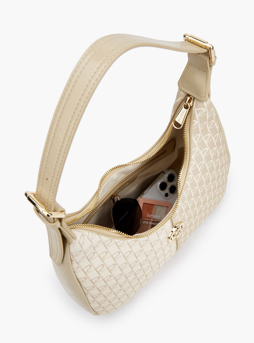 Paprika Monogram Print Shoulder Bag with Zip Closure-women-bagsandwallets-handbags-image-8