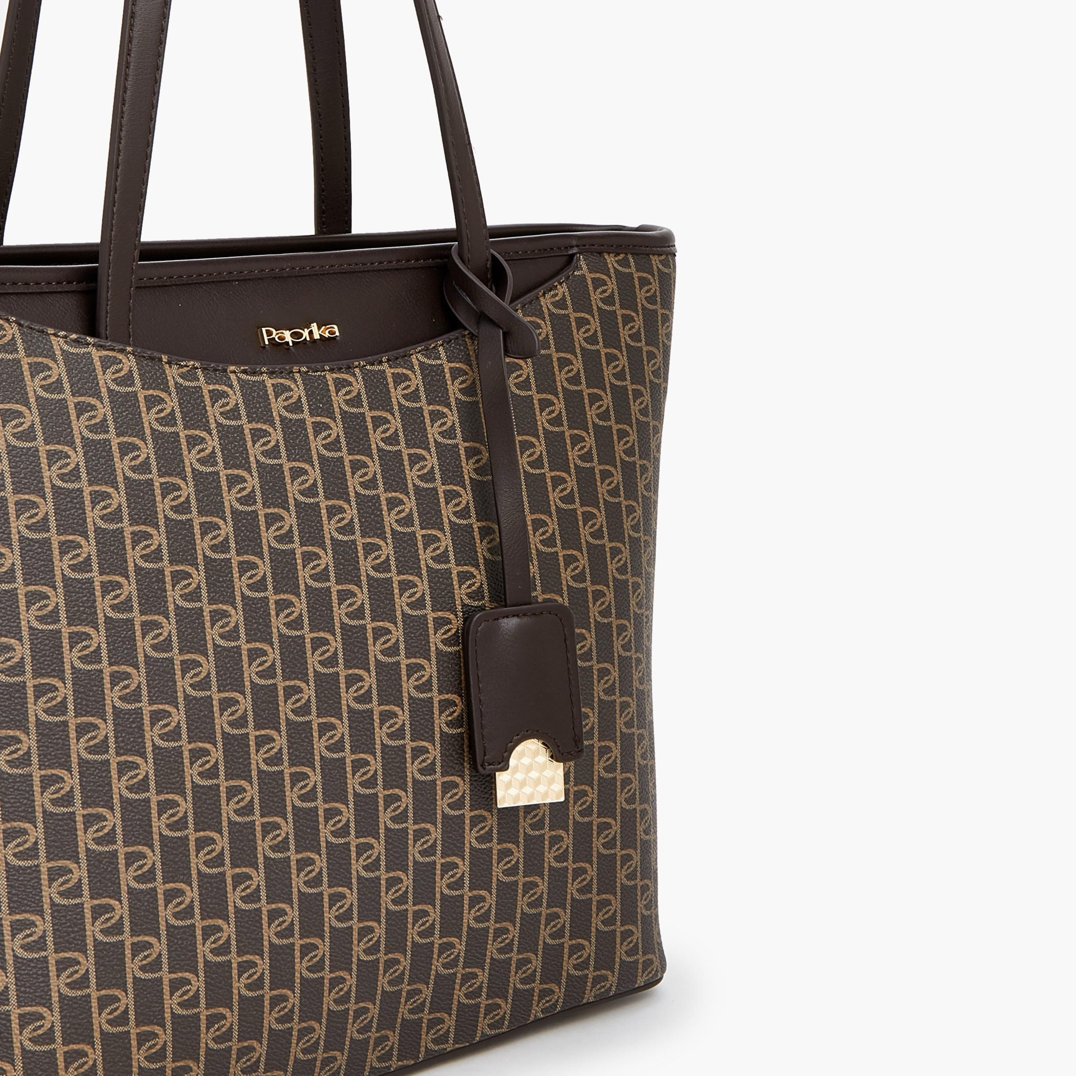 شنطة توت بطبعات مونوجرام ومقابض مزدوجة من بابريكا-women-bagsandwallets-handbags-image-2