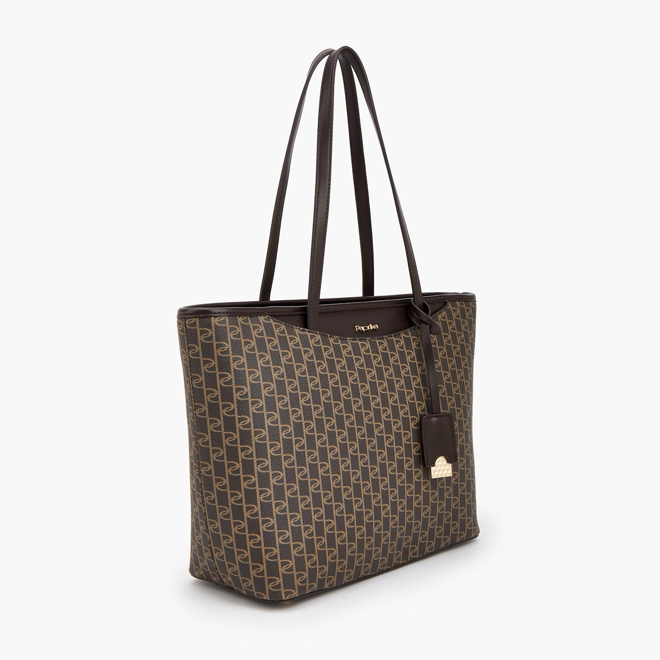 شنطة توت بطبعات مونوجرام ومقابض مزدوجة من بابريكا-women-bagsandwallets-handbags-image-3