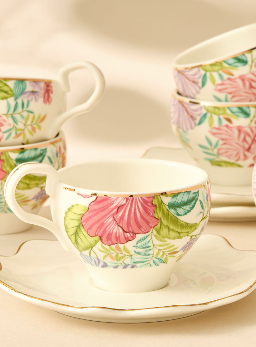 Summer Hot Flower Printed 12-Piece Espresso Cup and Saucer Set-household-dining-teaandcoffee-teaandcoffeesets-image-3