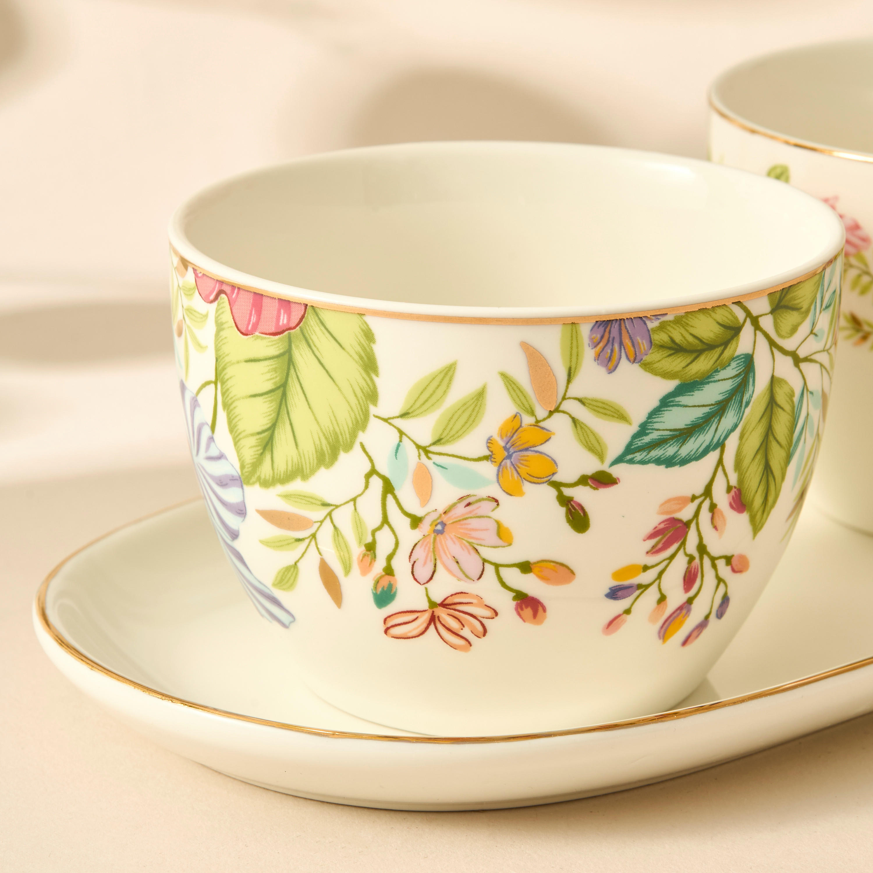 Summer Hot Flower Printed 3-Piece Ceramic Serving Bowl Set with Tray-household-dining-serveware-servingtrays-image-5