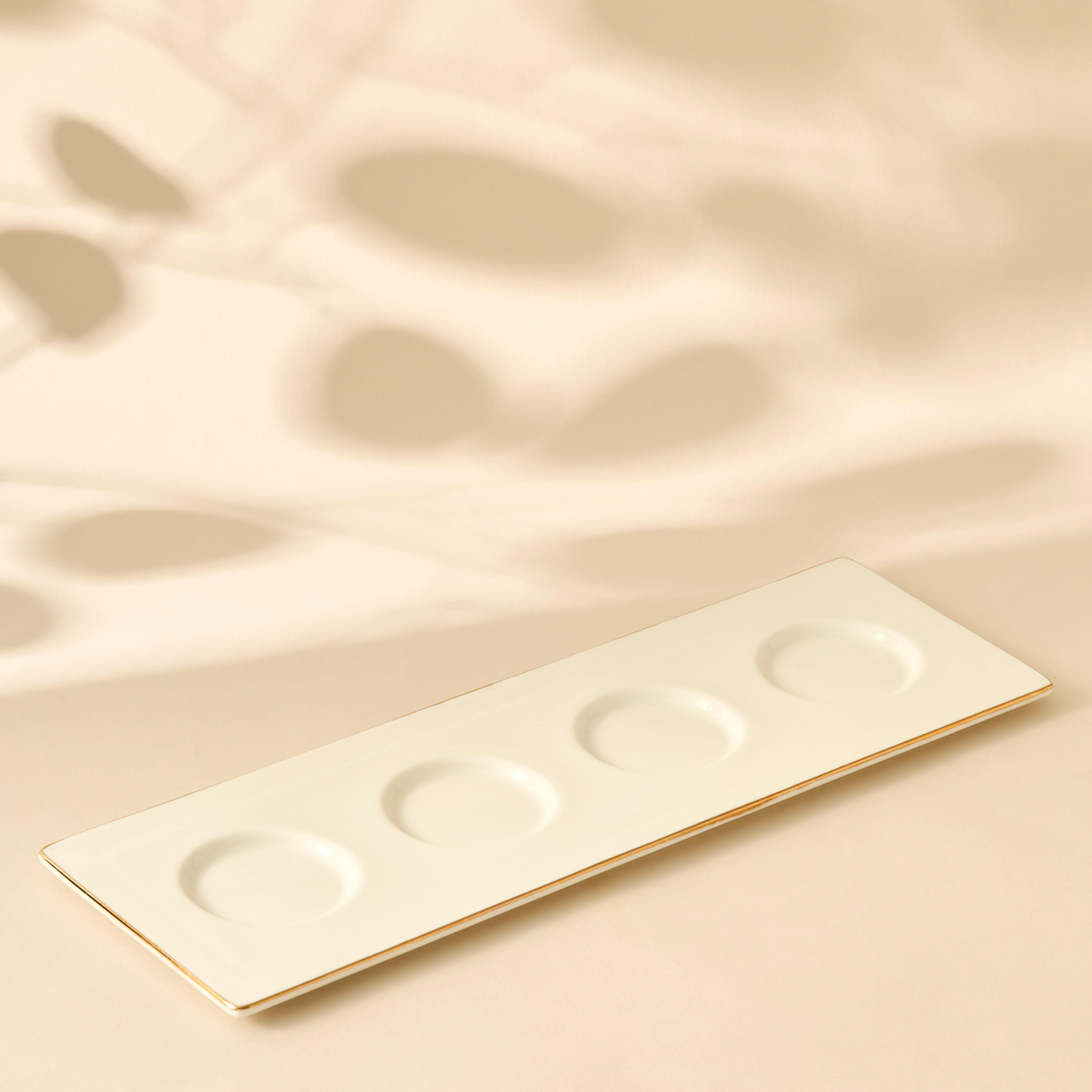 Solid Ceramic 4-Piece Appetiser Bowl Set with Tray-household-dining-serveware-servingtrays-image-3