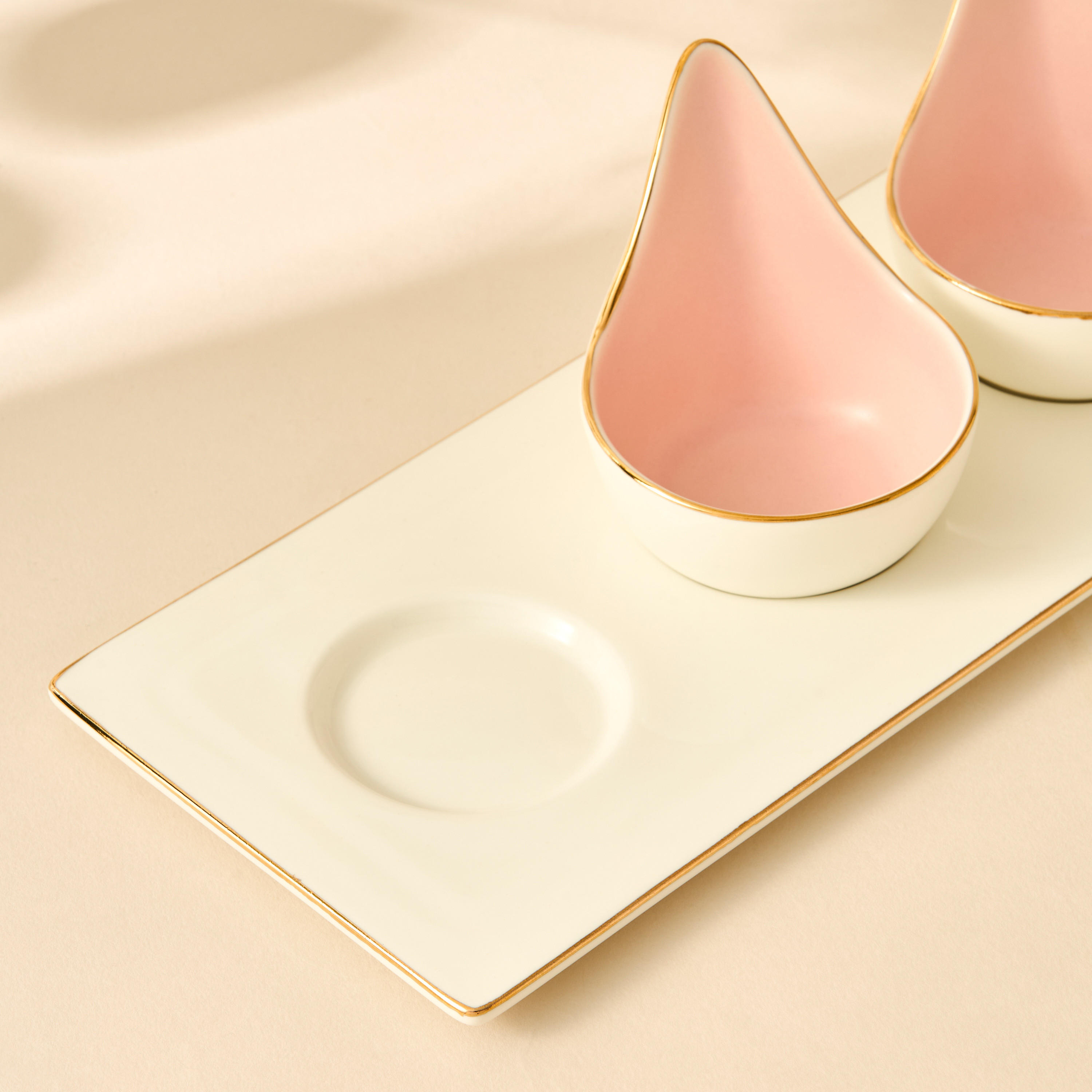Solid Ceramic 4-Piece Appetiser Bowl Set with Tray-household-dining-serveware-servingtrays-image-5