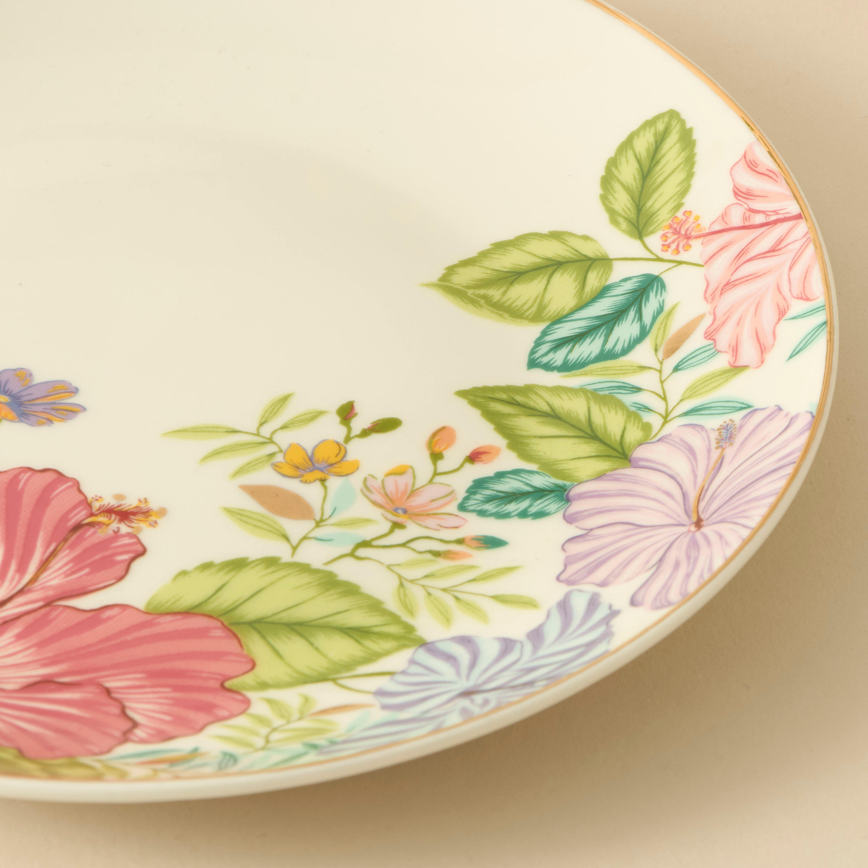 Summer Hot Flower Printed Ceramic Quarter Plate-household-dining-dinnerware-plates-image-3