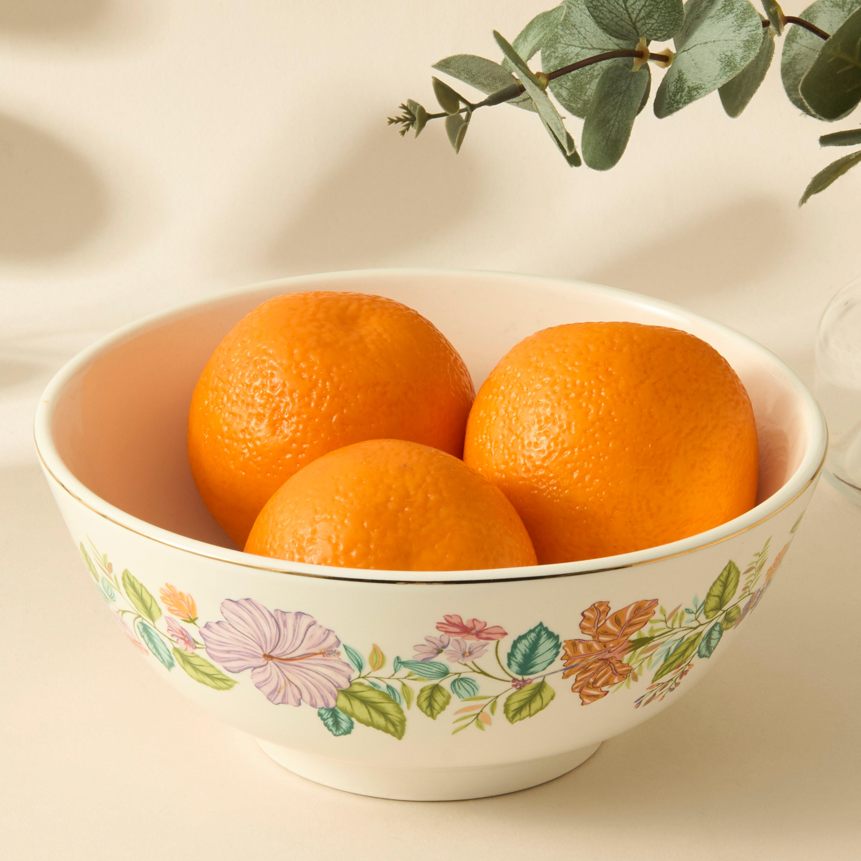 Summer Hot Flower Printed Ceramic Serving Bowl-household-dining-dinnerware-bowls-image-2