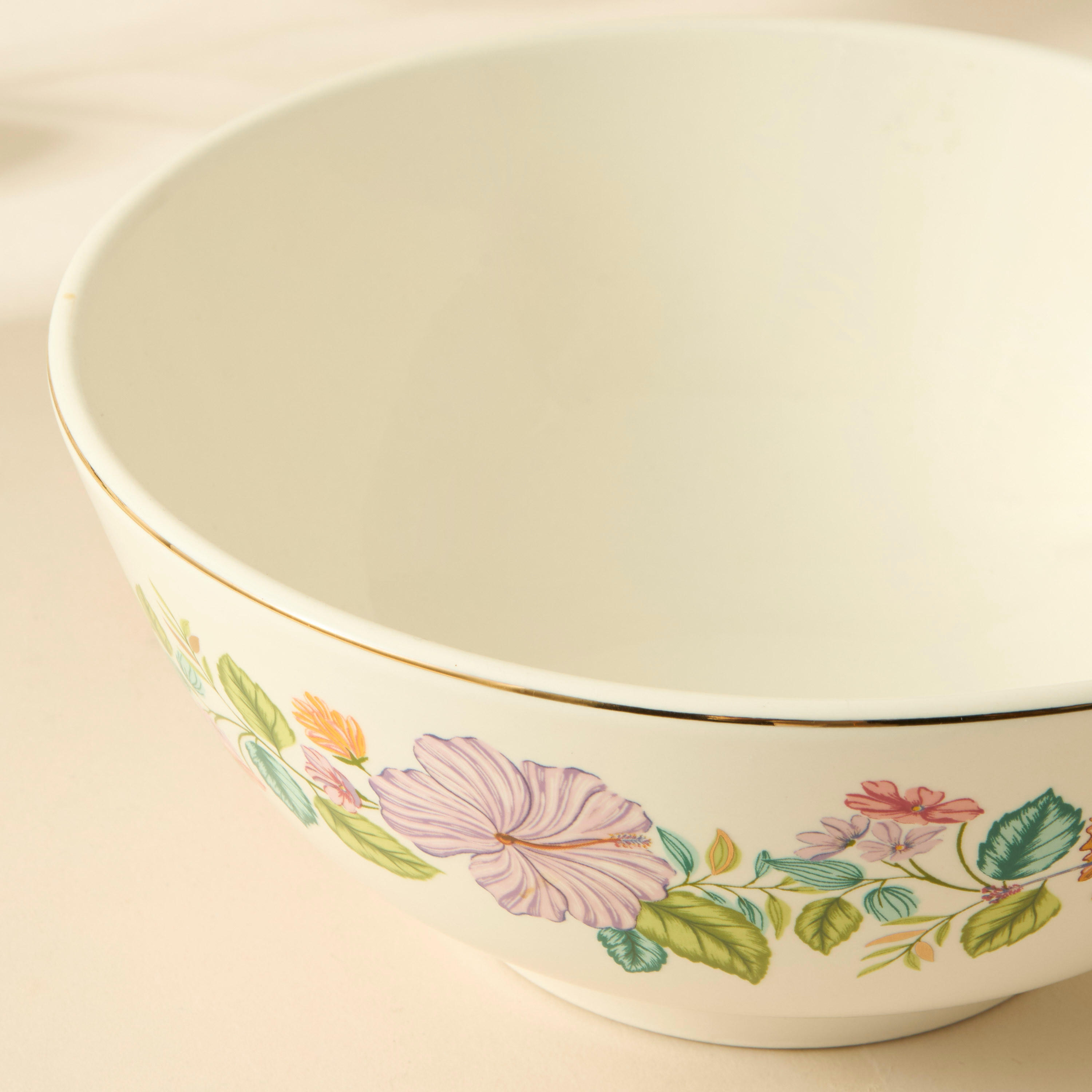 Summer Hot Flower Printed Ceramic Serving Bowl-household-dining-dinnerware-bowls-image-4