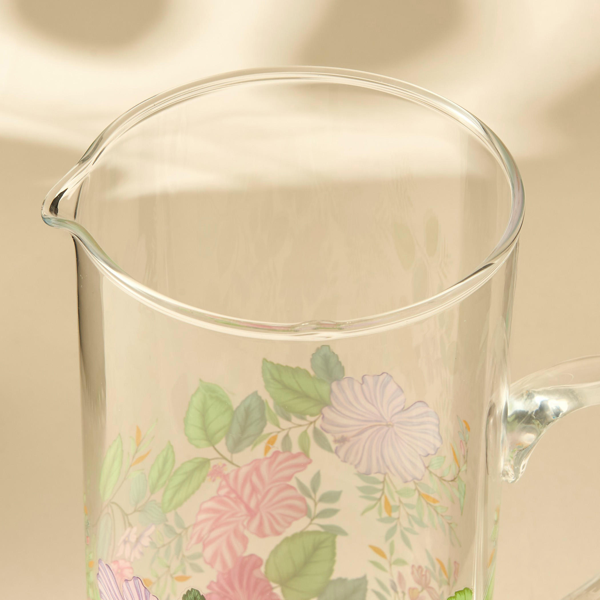 Summer Hot Flower Printed Glass Pitcher - 1.5 L-household-dining-teaandcoffee-vacuumflaskscoffeeandteapots-image-3