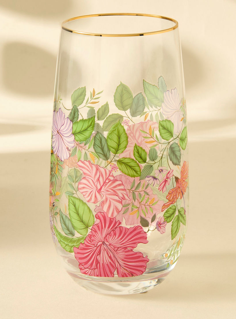 Summer Hot Flower Printed Highball Glass-household-dining-glassware-drinkingglasses-image-1