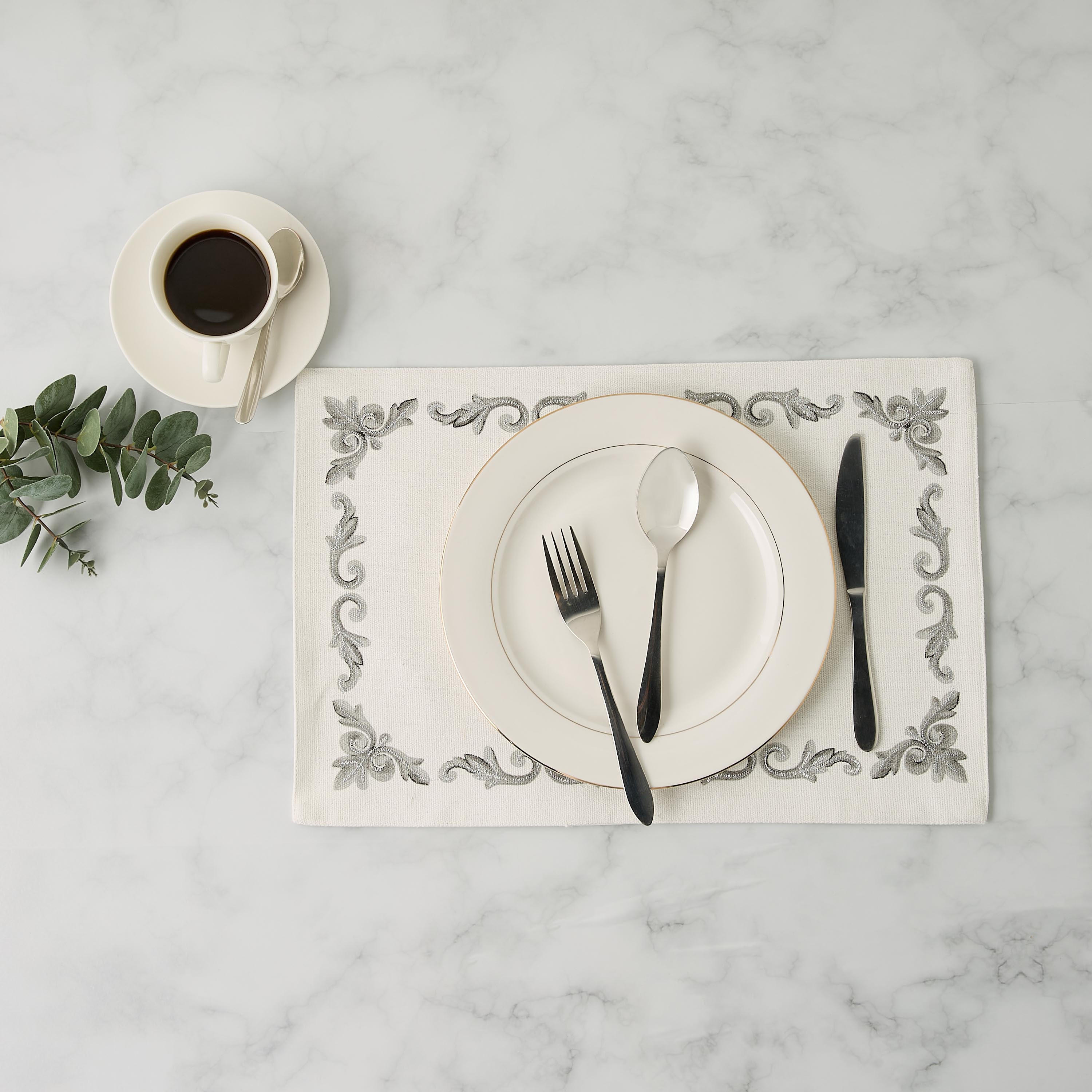 Gia Como 2-Piece Embroidered Placemat Set - 30x45 cms-household-dining-tablelinen-placemats-image-2