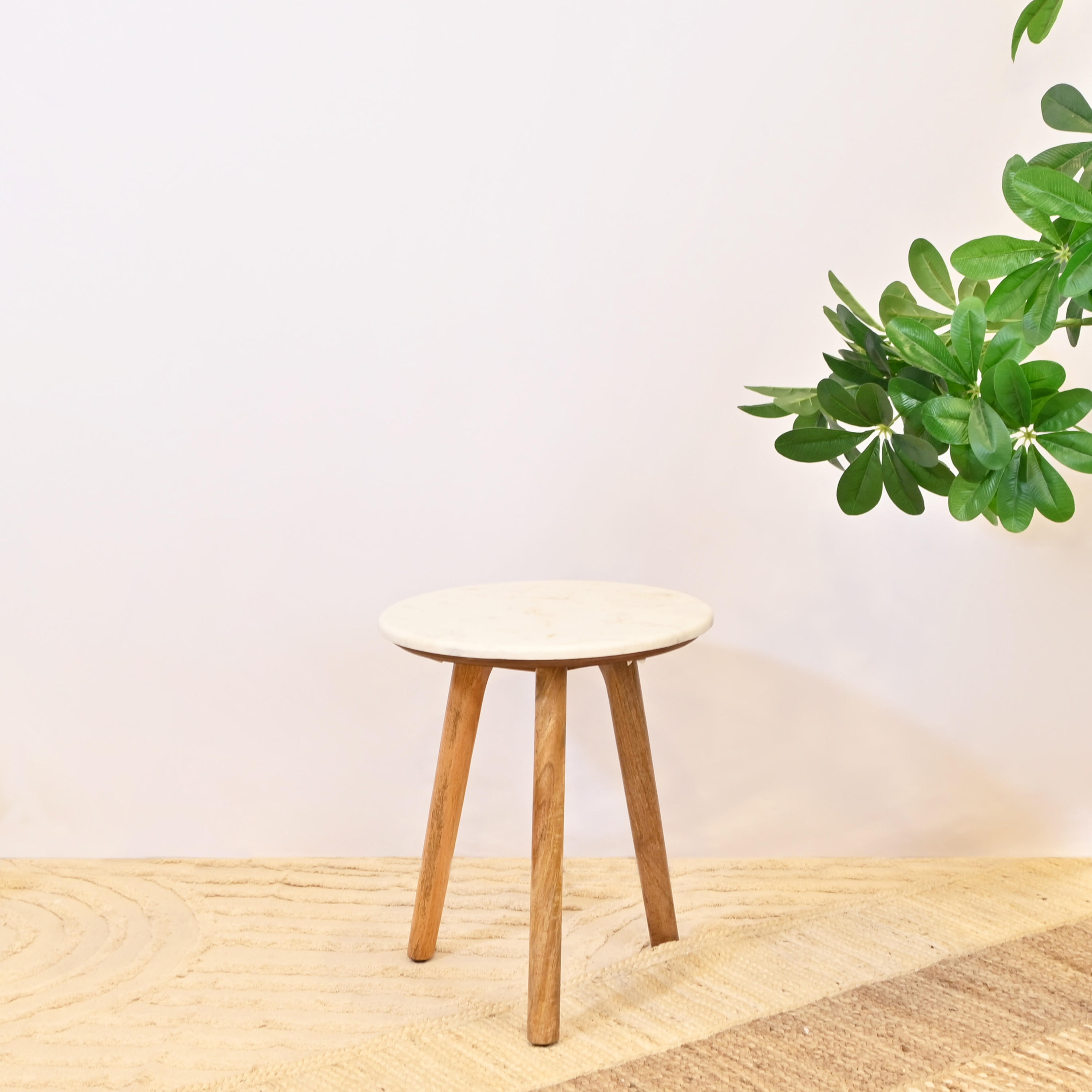 Crafted by Lifestyle Round Marble Top Accent Table-furniture-livingroom-sideandendtables-image-1