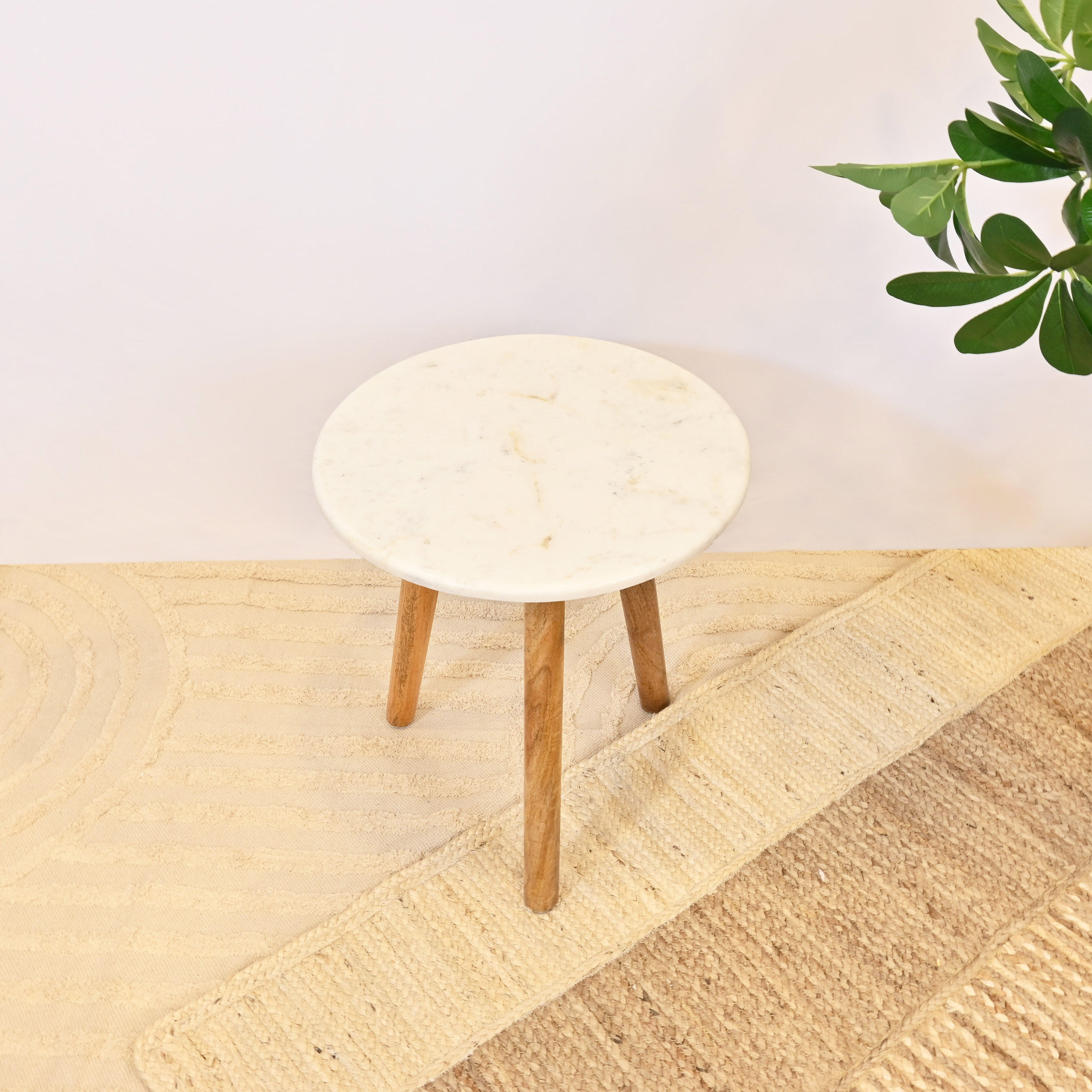 Crafted by Lifestyle Round Marble Top Accent Table-furniture-livingroom-sideandendtables-image-2