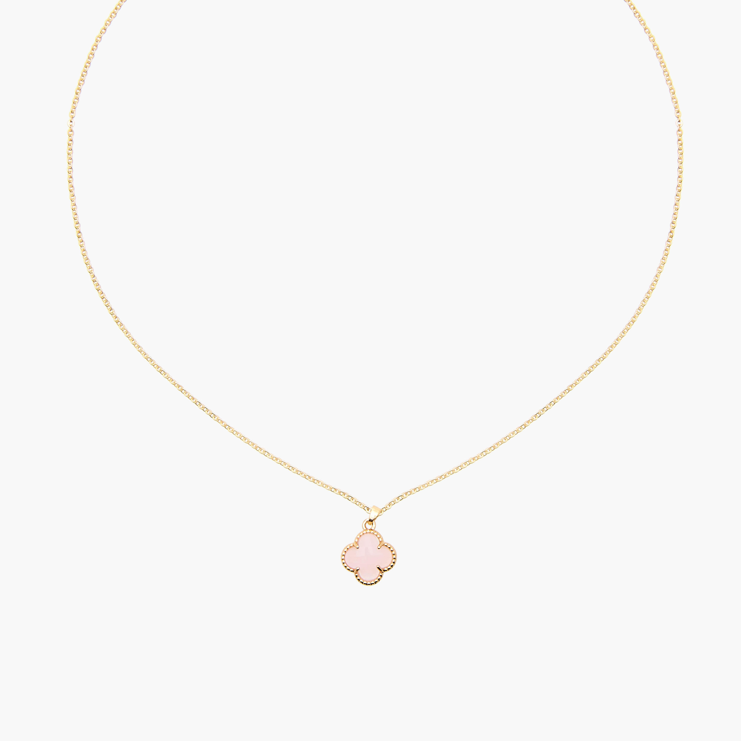 Gold Tone Necklace with Clover Pendant-women-watchesandjewellery-jewellery-necklacesandpendants-image-2