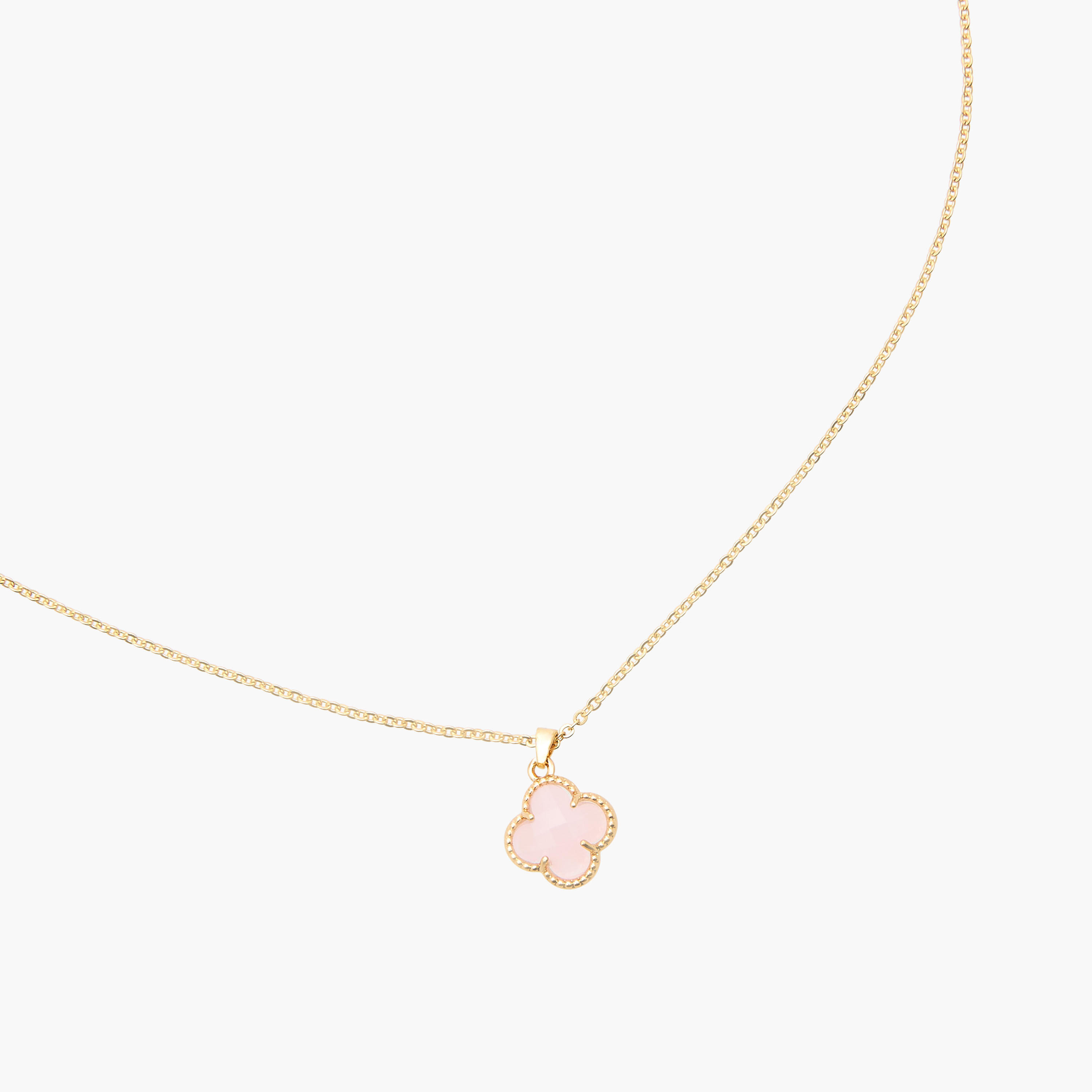 Gold Tone Necklace with Clover Pendant-women-watchesandjewellery-jewellery-necklacesandpendants-image-3