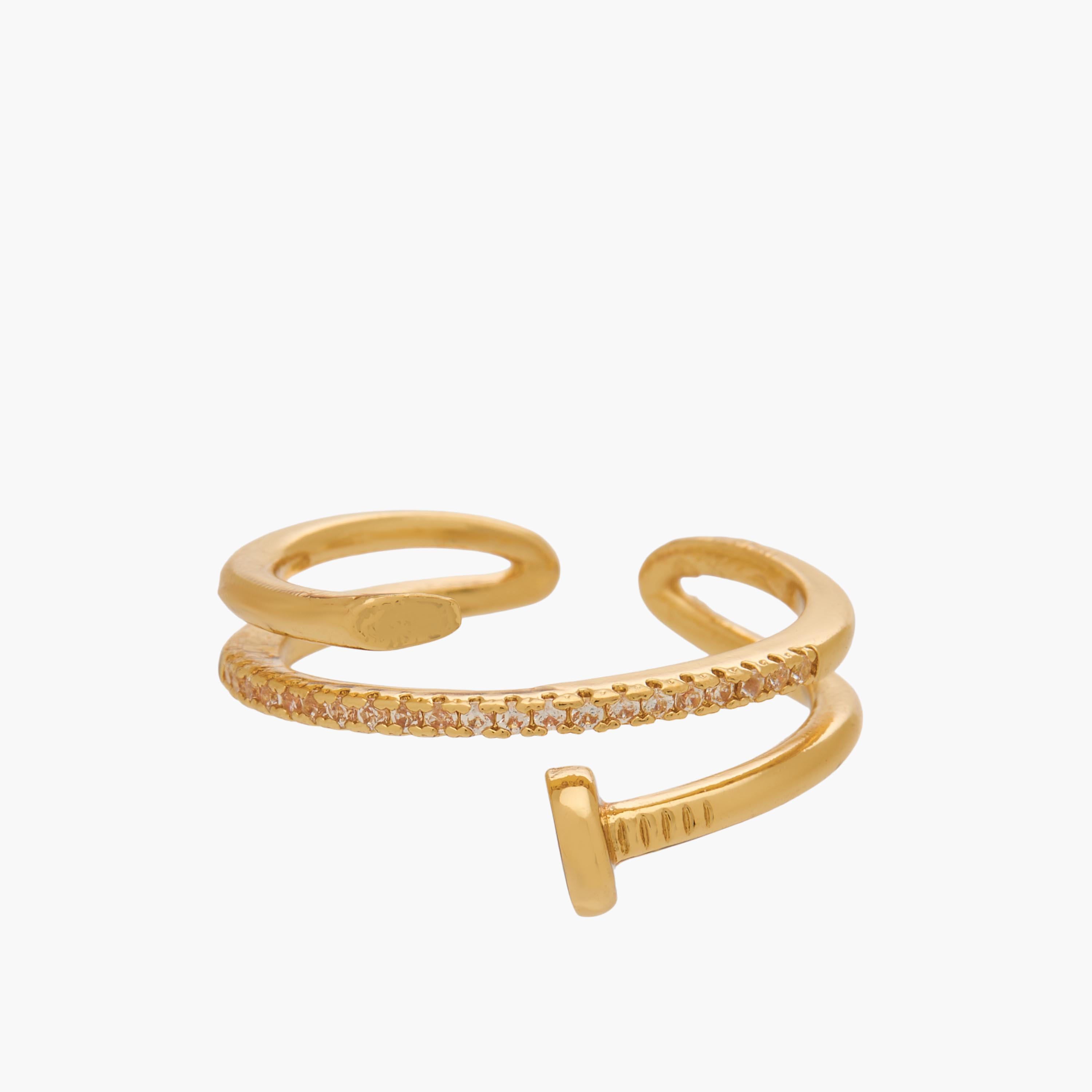 خاتم معدني مزين بزركون مكعب-women-watchesandjewellery-jewellery-rings-image-2