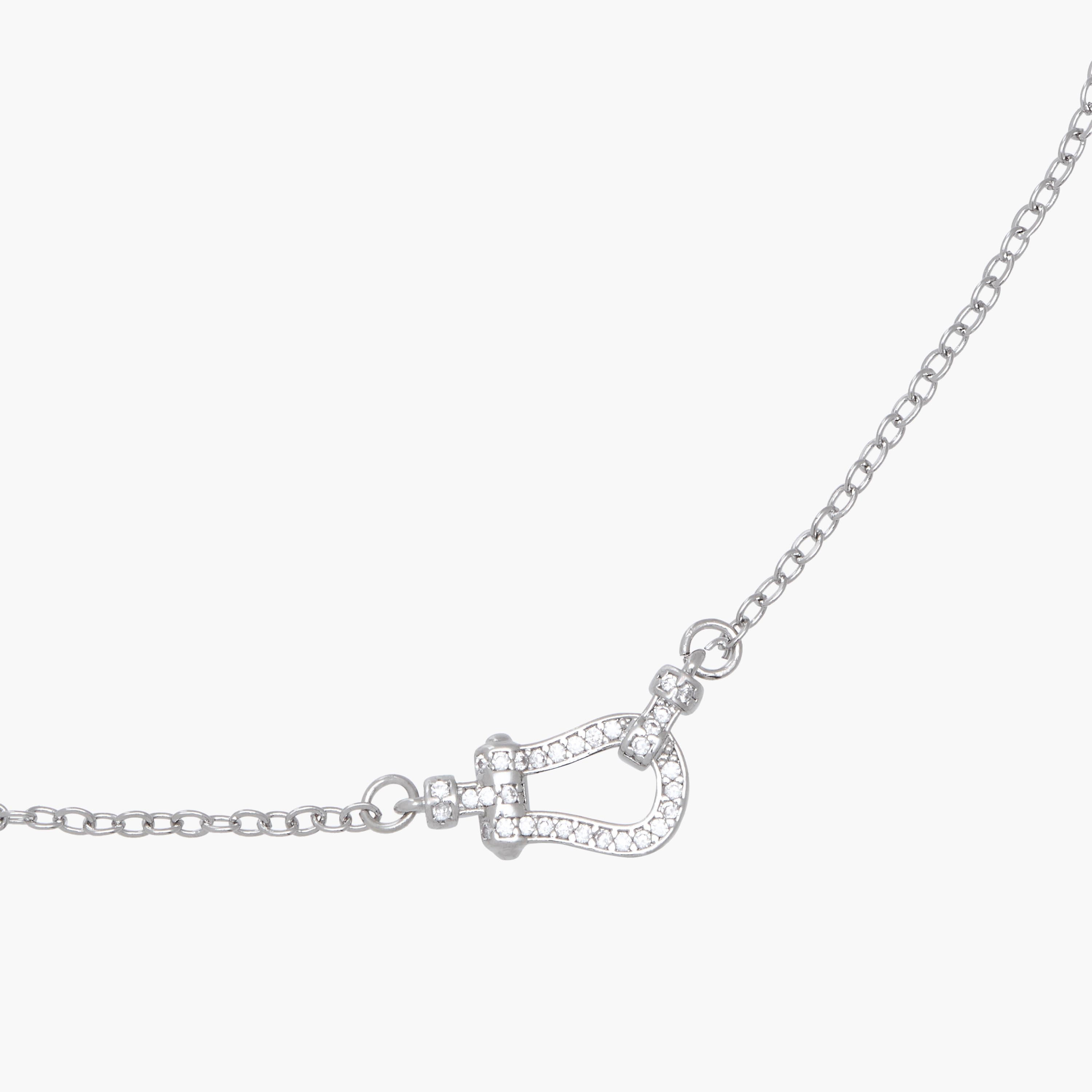 عقد بلون فضي بدلاية مزينة بزركون مكعب-women-watchesandjewellery-jewellery-necklacesandpendants-image-2
