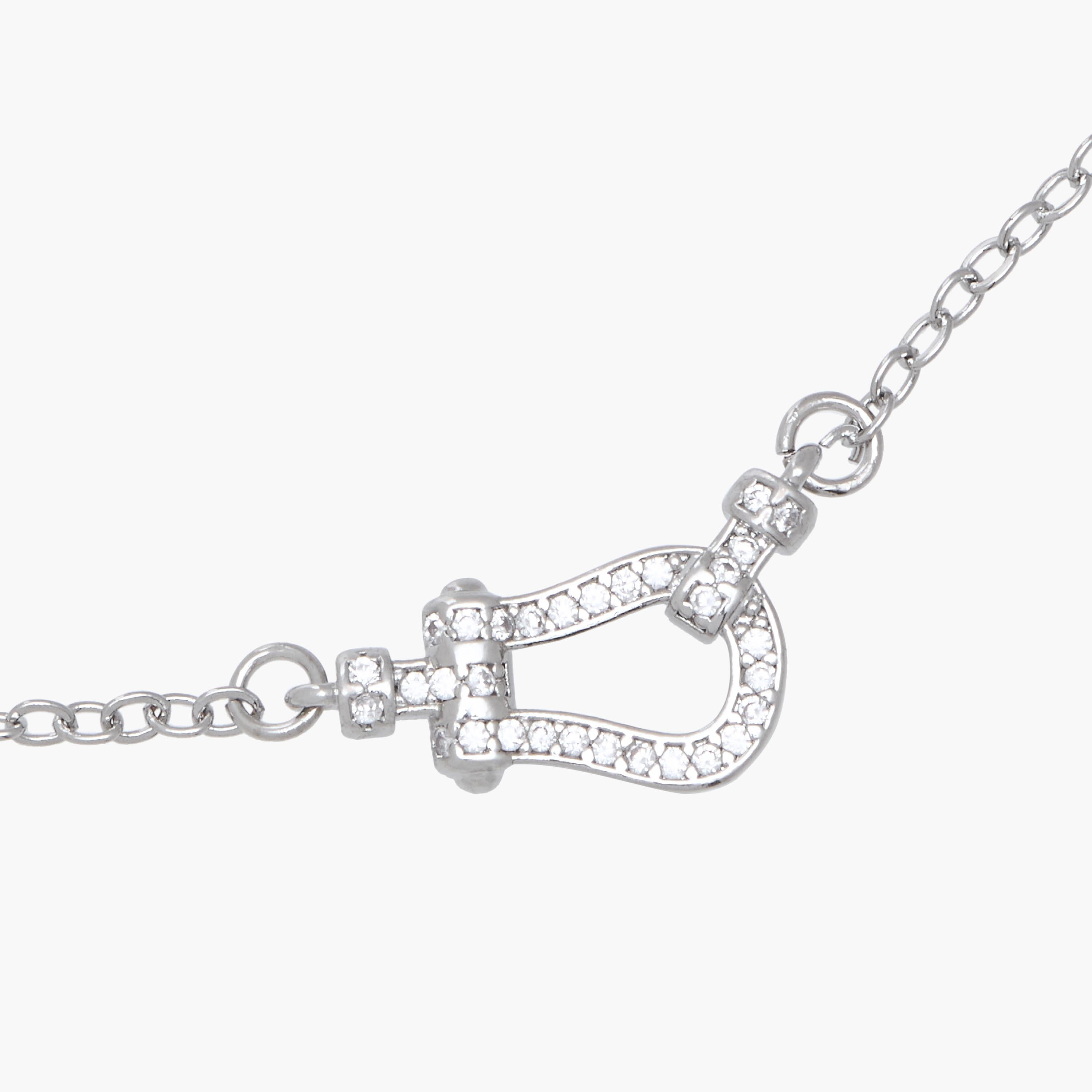 عقد بلون فضي بدلاية مزينة بزركون مكعب-women-watchesandjewellery-jewellery-necklacesandpendants-image-3
