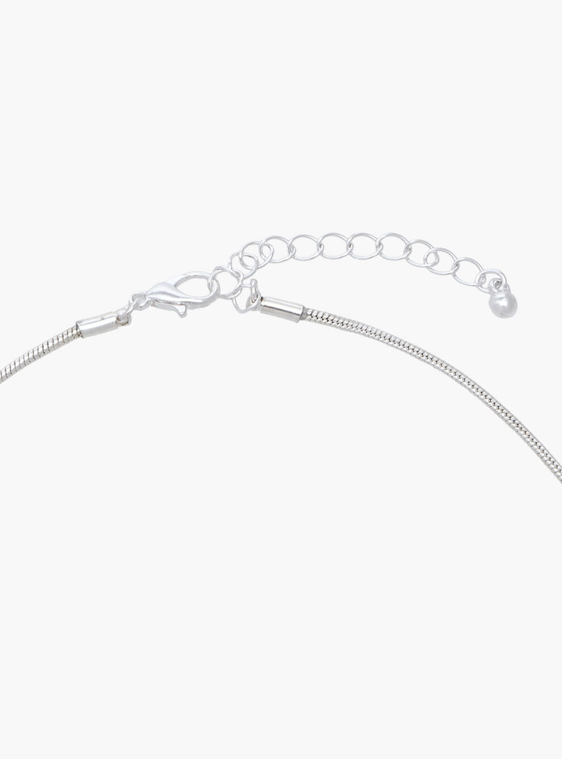 Silver Tone Cubic Zirconia Pendant Necklace with Embellished Design-women-watchesandjewellery-jewellery-necklacesandpendants-image-4