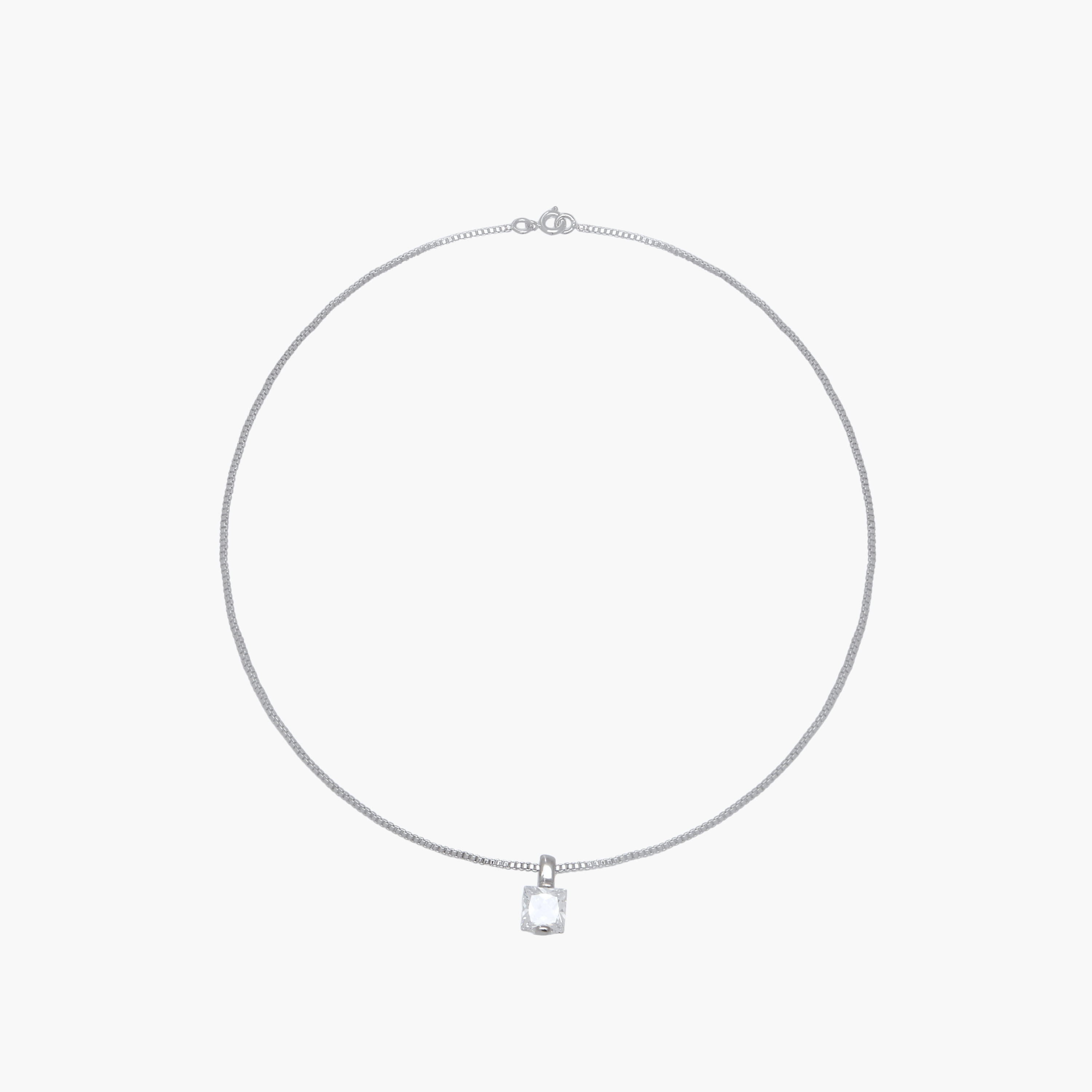 Silver Tone Cubic Zirconia Pendant Necklace with Embellished Design-women-watchesandjewellery-jewellery-necklacesandpendants-image-1