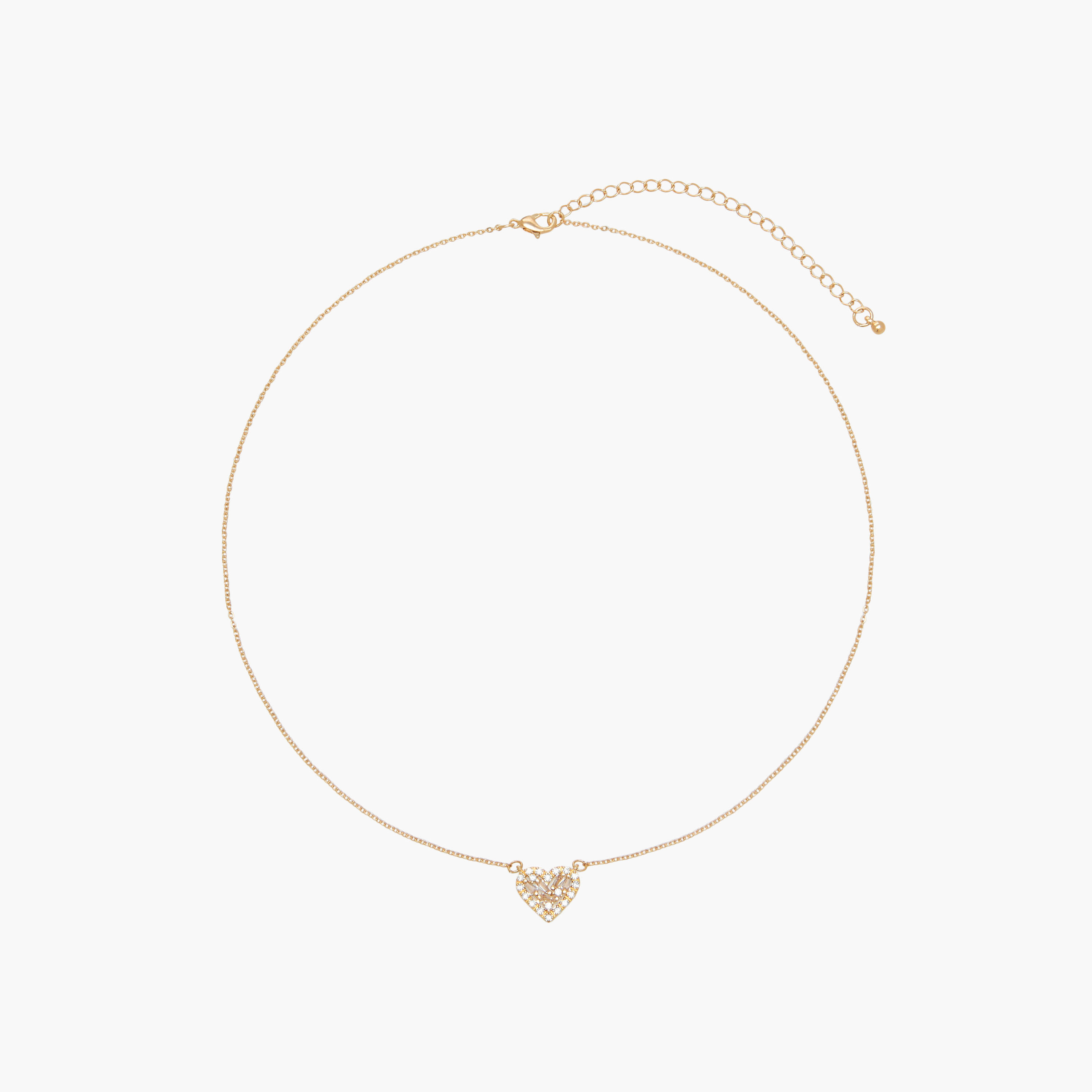 Gold Tone Neckace with Heart Pendant-women-watchesandjewellery-jewellery-necklacesandpendants-image-1