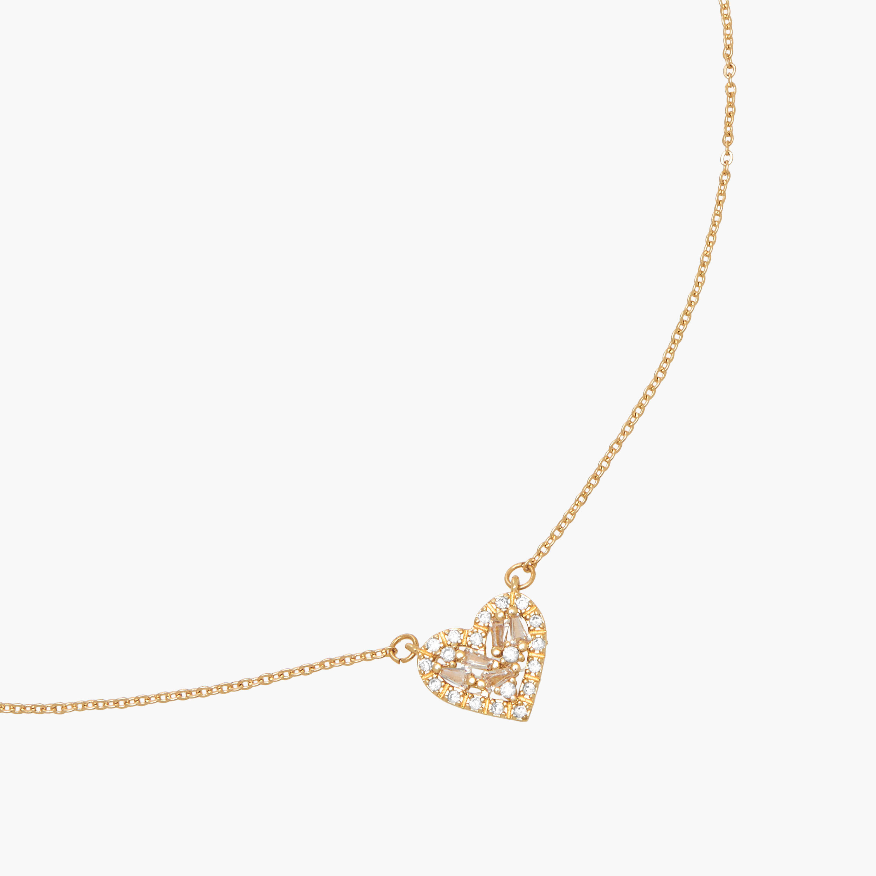 Gold Tone Neckace with Heart Pendant-women-watchesandjewellery-jewellery-necklacesandpendants-image-2