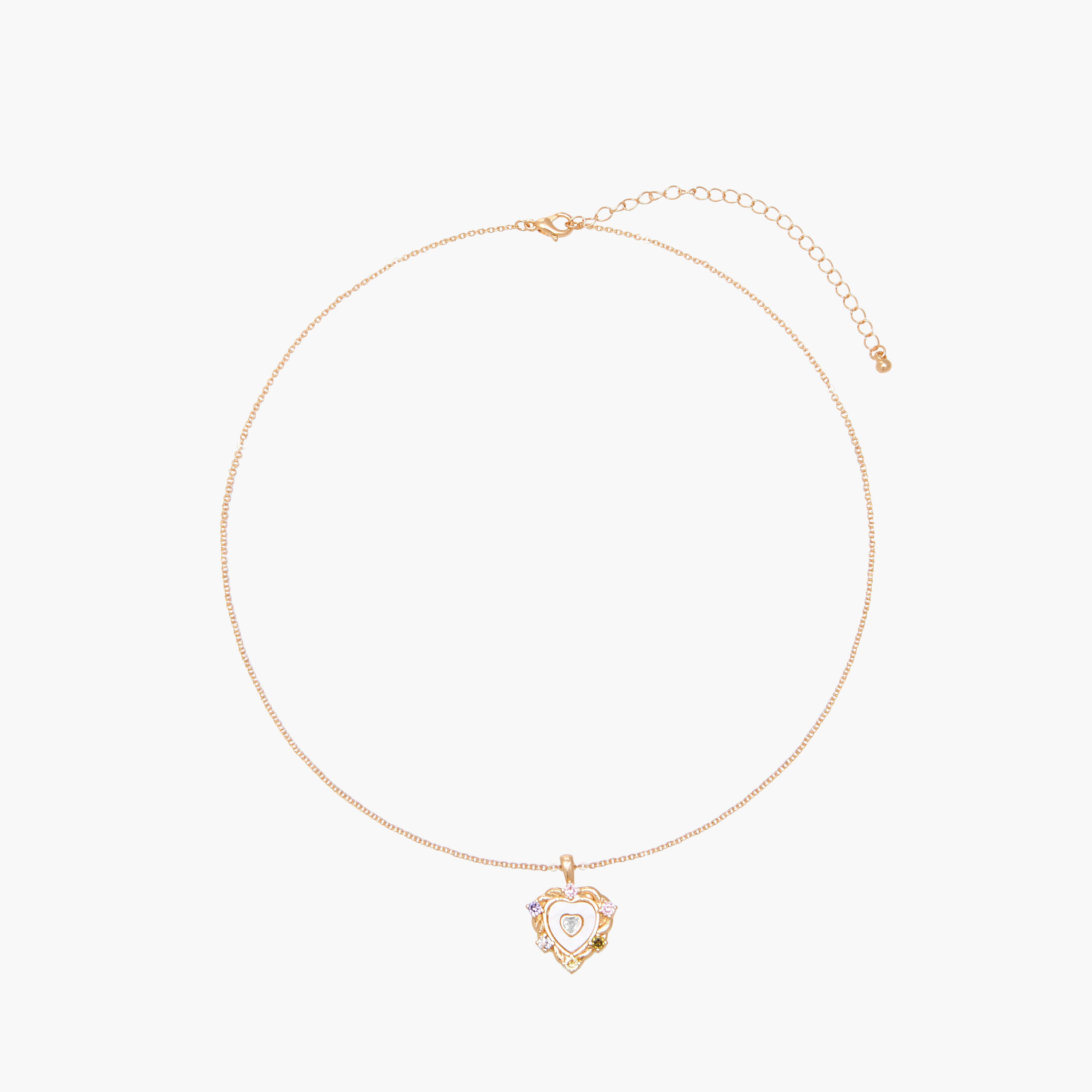 قلادة متدلية بلون ذهبي ومكعب زيركون وتصميم مزين-women-watchesandjewellery-jewellery-necklacesandpendants-image-1