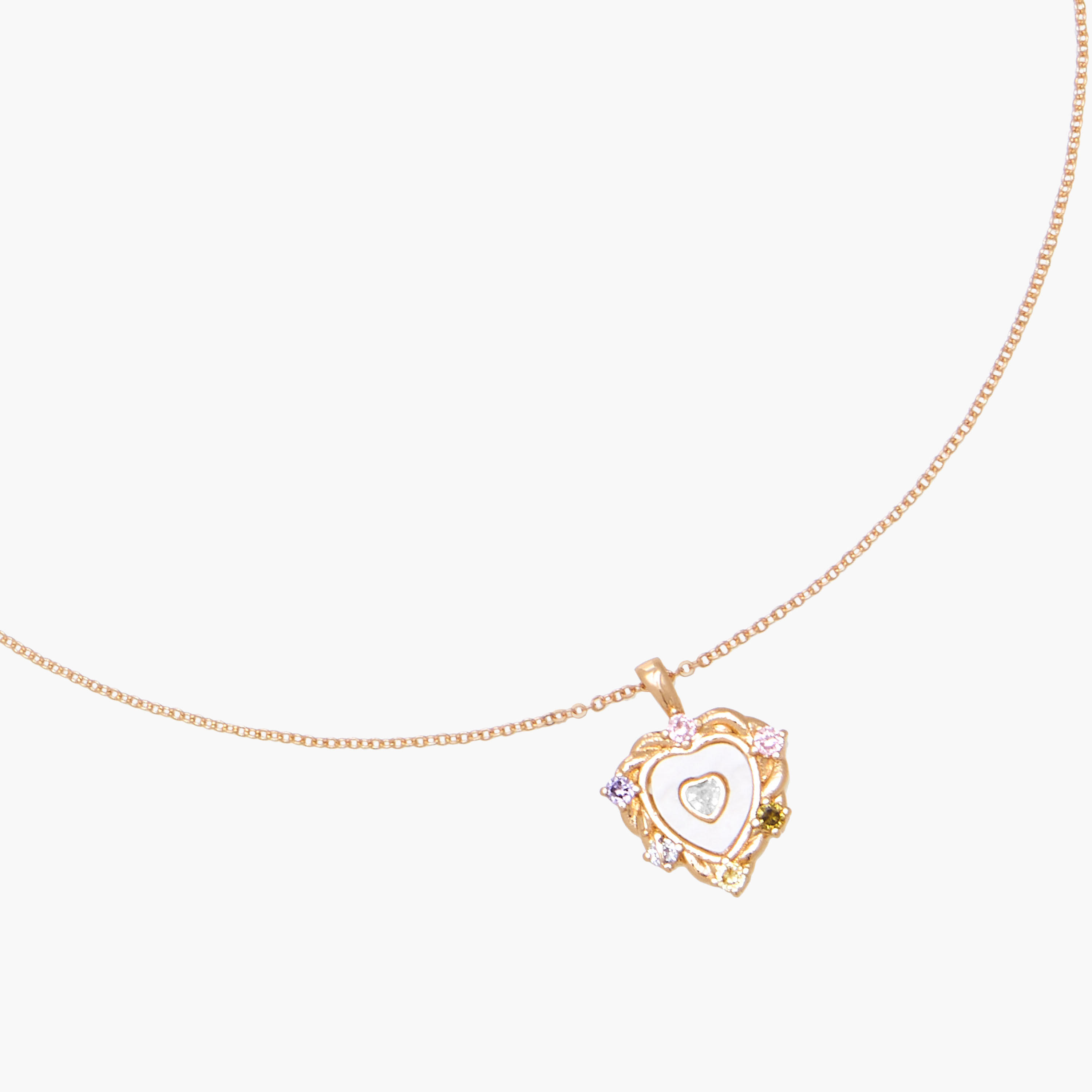 قلادة متدلية بلون ذهبي ومكعب زيركون وتصميم مزين-women-watchesandjewellery-jewellery-necklacesandpendants-image-2