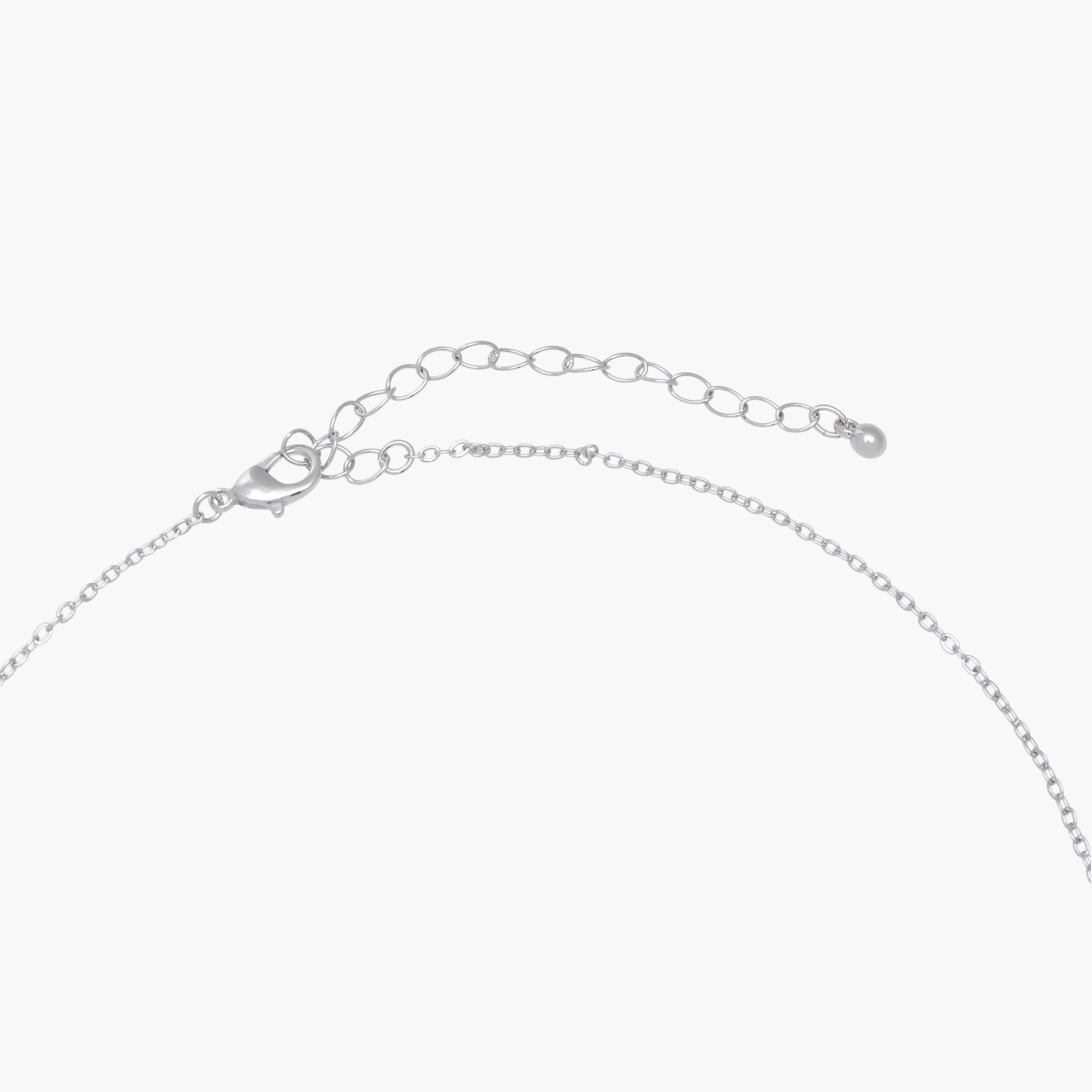 Silver Tone Cubic Zirconia Pendant Necklace with Butterfly Embellished Design-women-watchesandjewellery-jewellery-necklacesandpendants-image-4