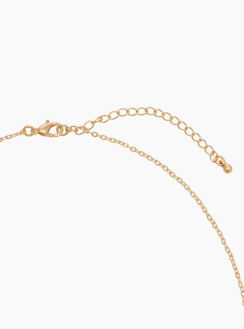 Gold Tone Cubic Zirconia Pendant Necklace with Floral Design-women-watchesandjewellery-jewellery-necklacesandpendants-image-4