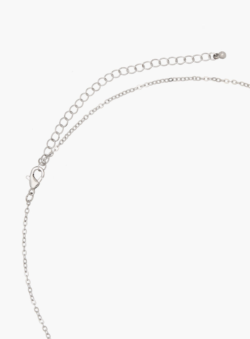 Silver Tone Pendant Necklace with Cubic Zirconia Stone Embellishment-women-watchesandjewellery-jewellery-necklacesandpendants-image-3