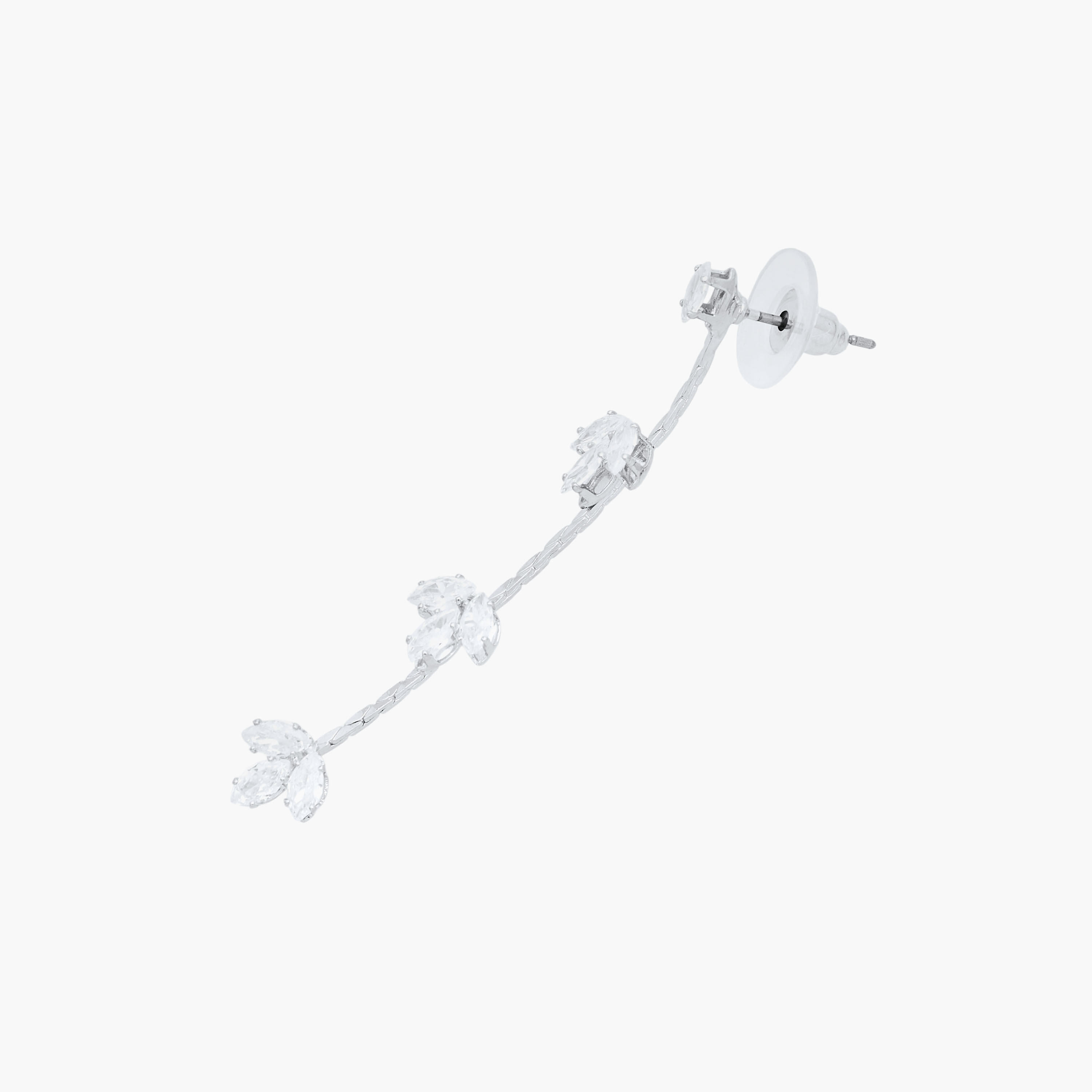 Metallic Cubic Zirconia Embellished Dangler Earrings with Pushback Closure-women-watchesandjewellery-jewellery-earrings-image-3