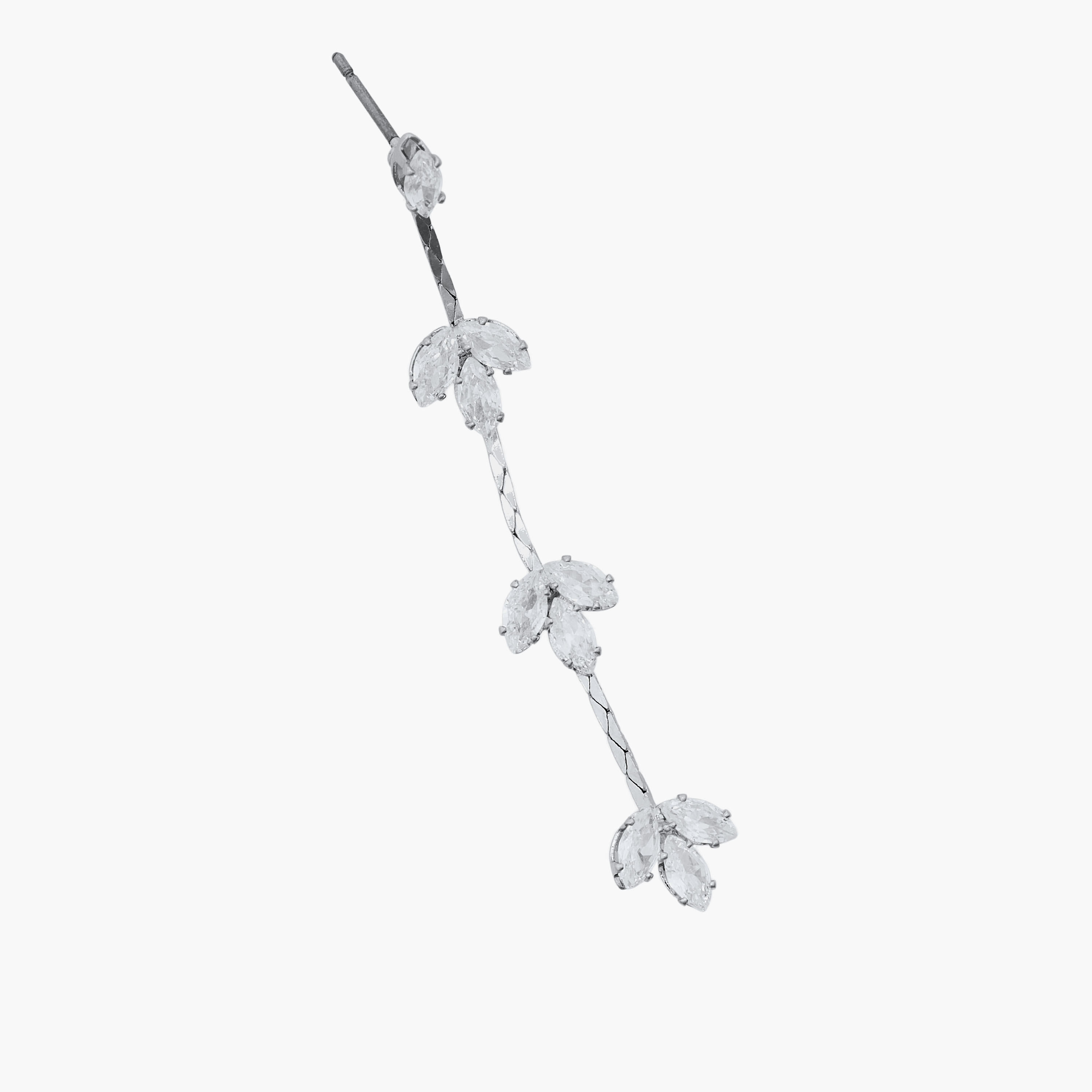 Metallic Cubic Zirconia Embellished Dangler Earrings with Pushback Closure-women-watchesandjewellery-jewellery-earrings-image-4