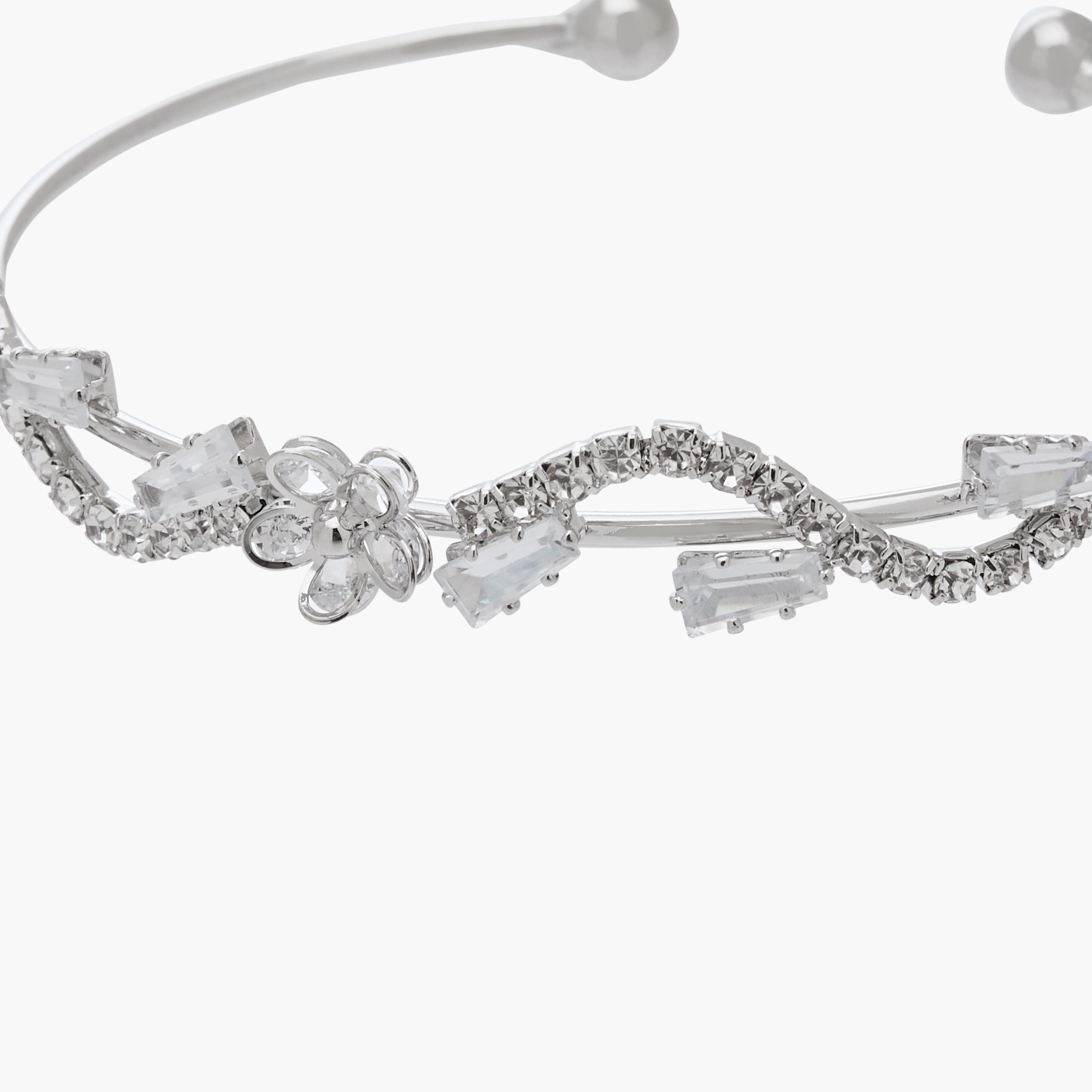 سوار معدني مزين بزركون مكعب-women-watchesandjewellery-jewellery-banglesandbracelets-image-3