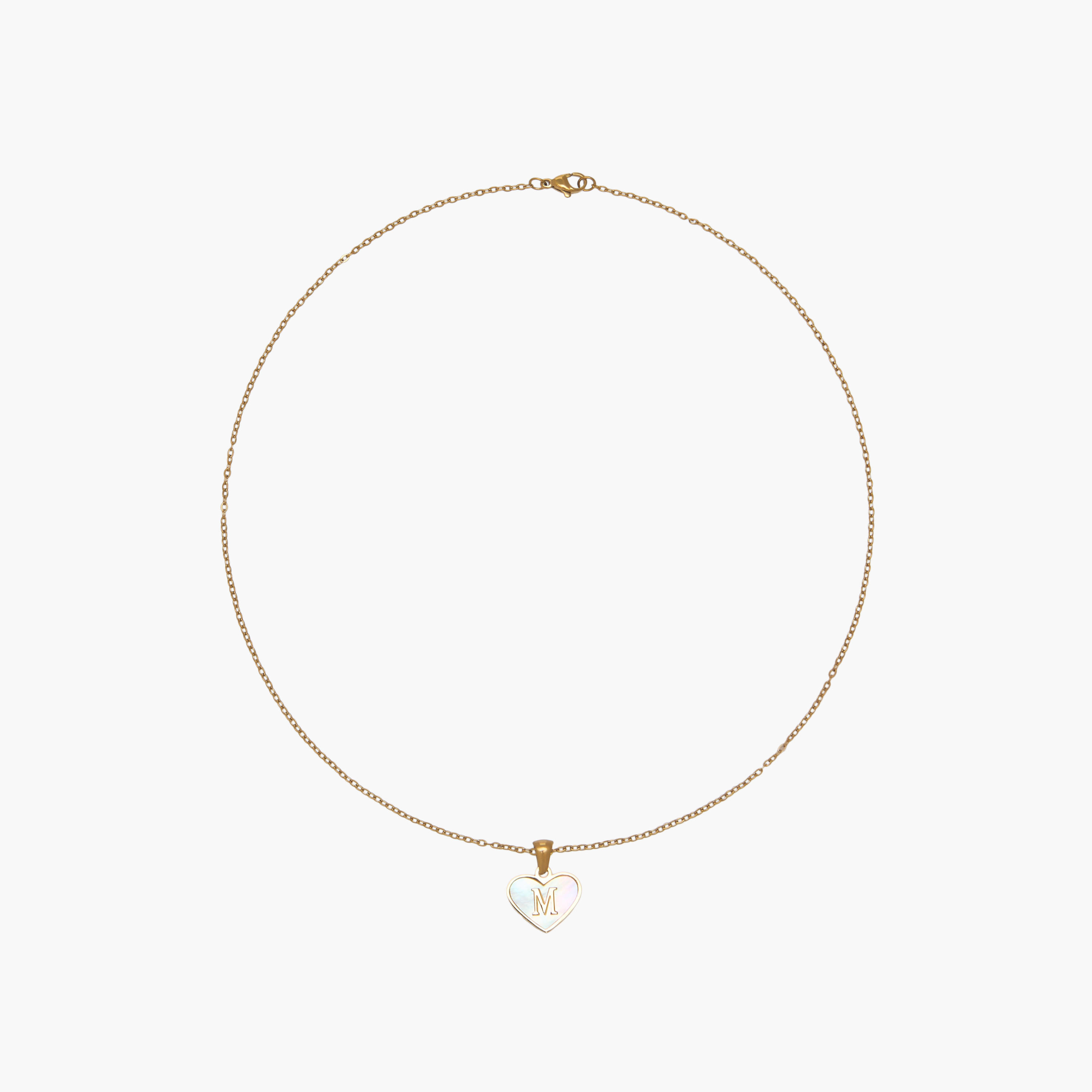 Gold Tone Pendant Necklace with Initial M-women-watchesandjewellery-jewellery-necklacesandpendants-image-1