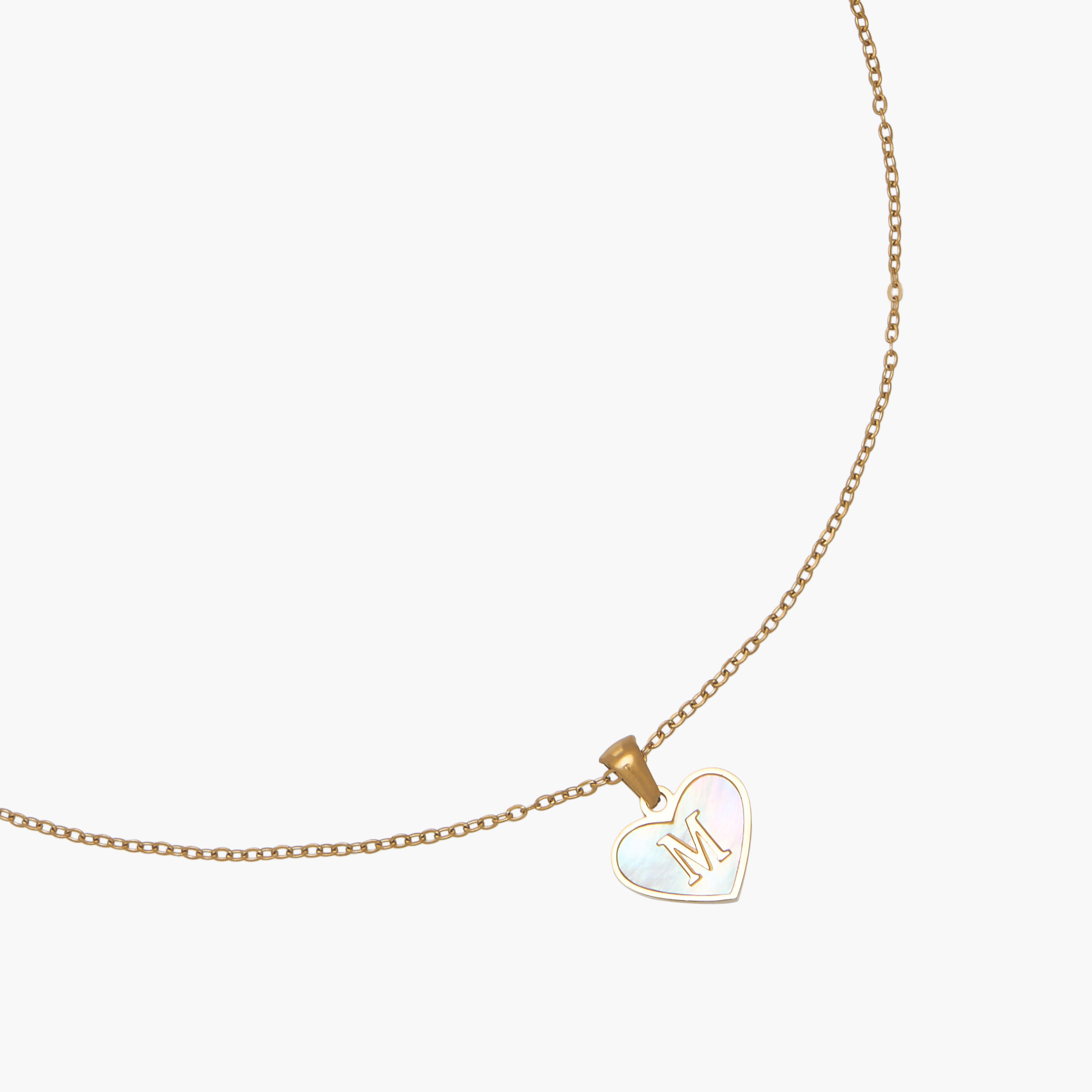 Gold Tone Pendant Necklace with Initial M-women-watchesandjewellery-jewellery-necklacesandpendants-image-2