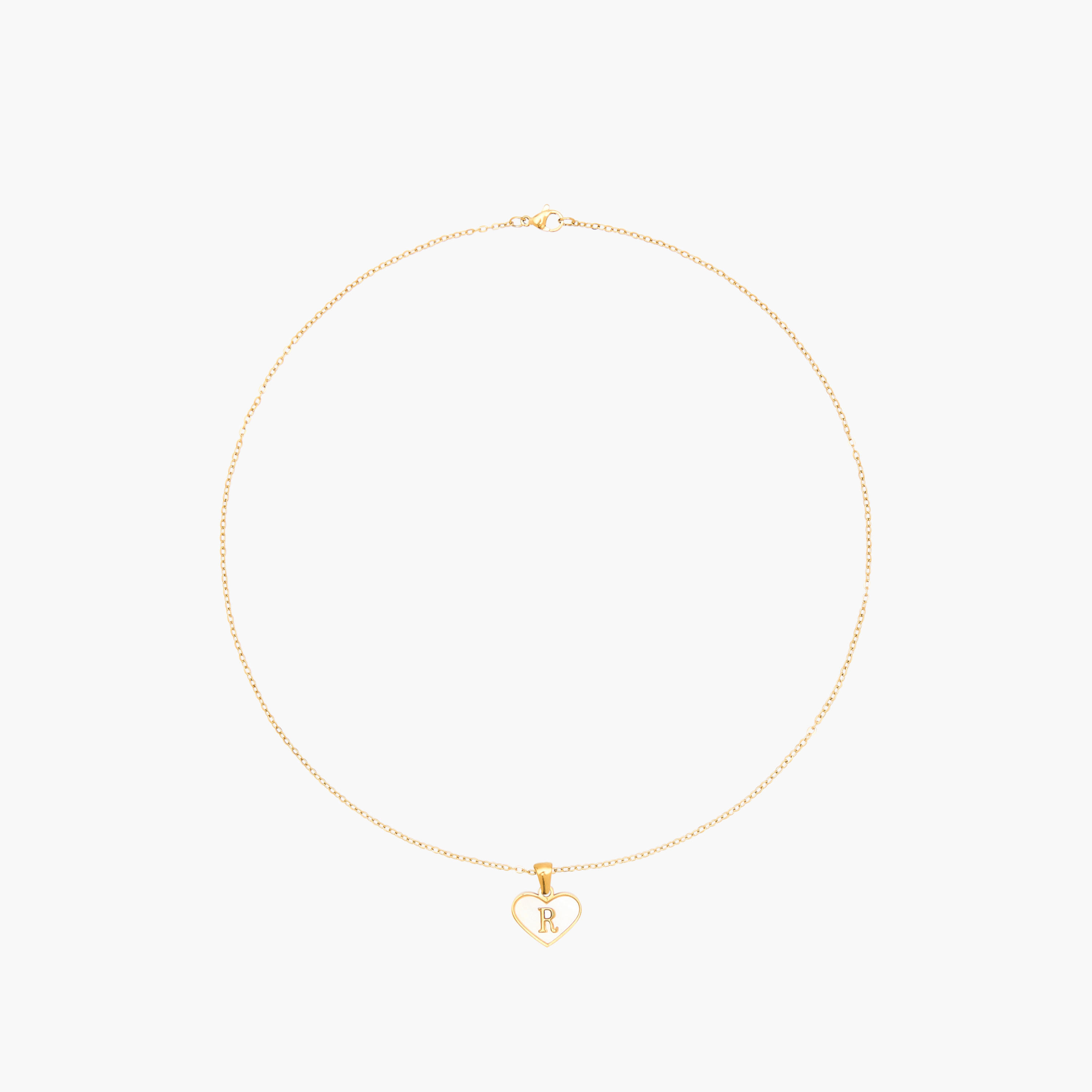 Gold Tone Pendant Necklace with Initial R-women-watchesandjewellery-jewellery-necklacesandpendants-image-1