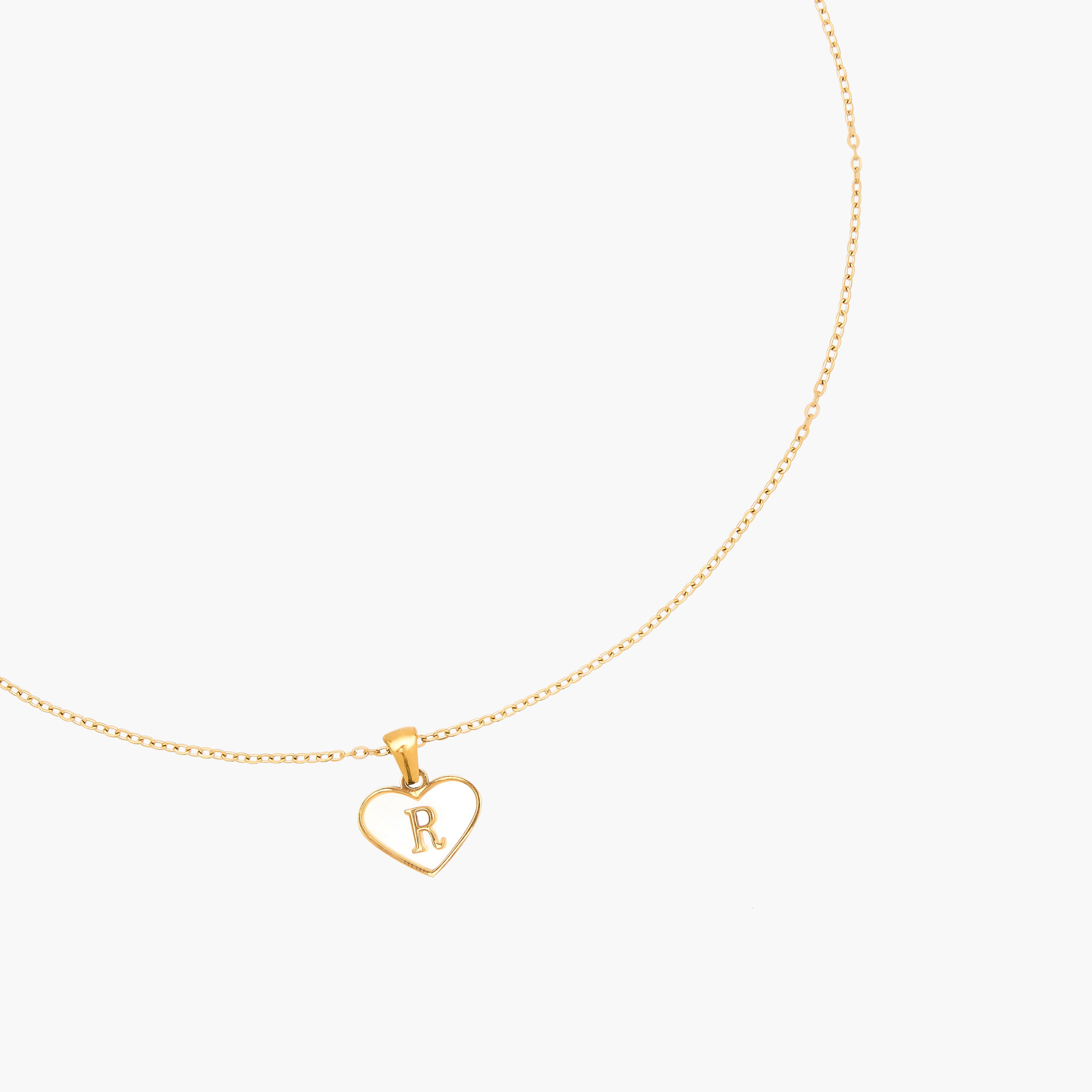 Gold Tone Pendant Necklace with Initial R-women-watchesandjewellery-jewellery-necklacesandpendants-image-2
